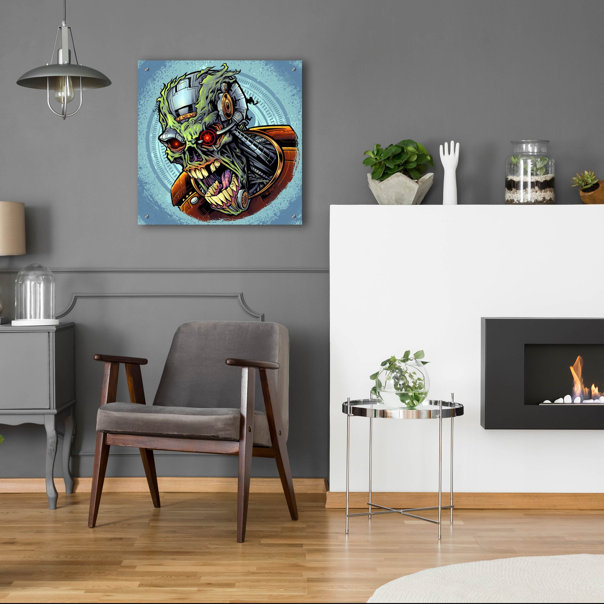 Epic Art 'Cyborg Zombie' by Flyland Designs, Acrylic Glass Wall Art,24x24