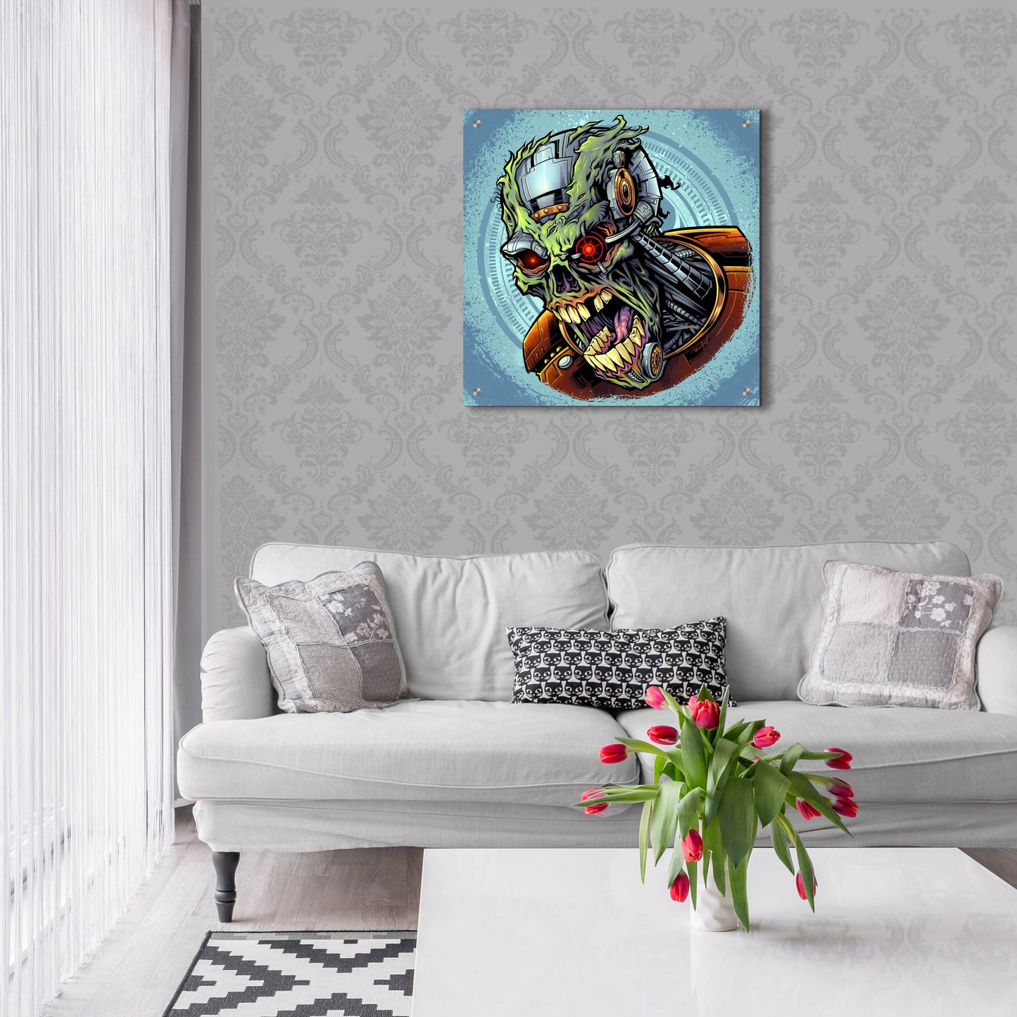 Epic Art 'Cyborg Zombie' by Flyland Designs, Acrylic Glass Wall Art,24x24