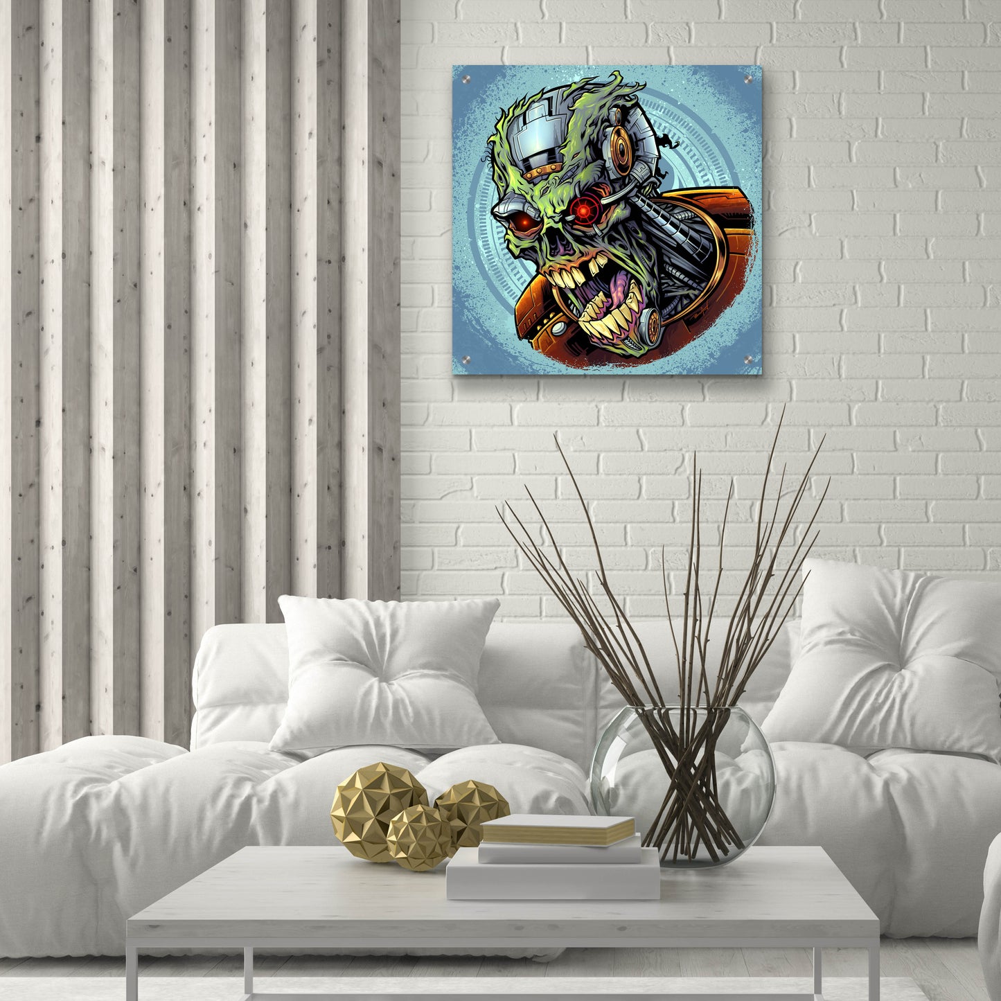 Epic Art 'Cyborg Zombie' by Flyland Designs, Acrylic Glass Wall Art,24x24