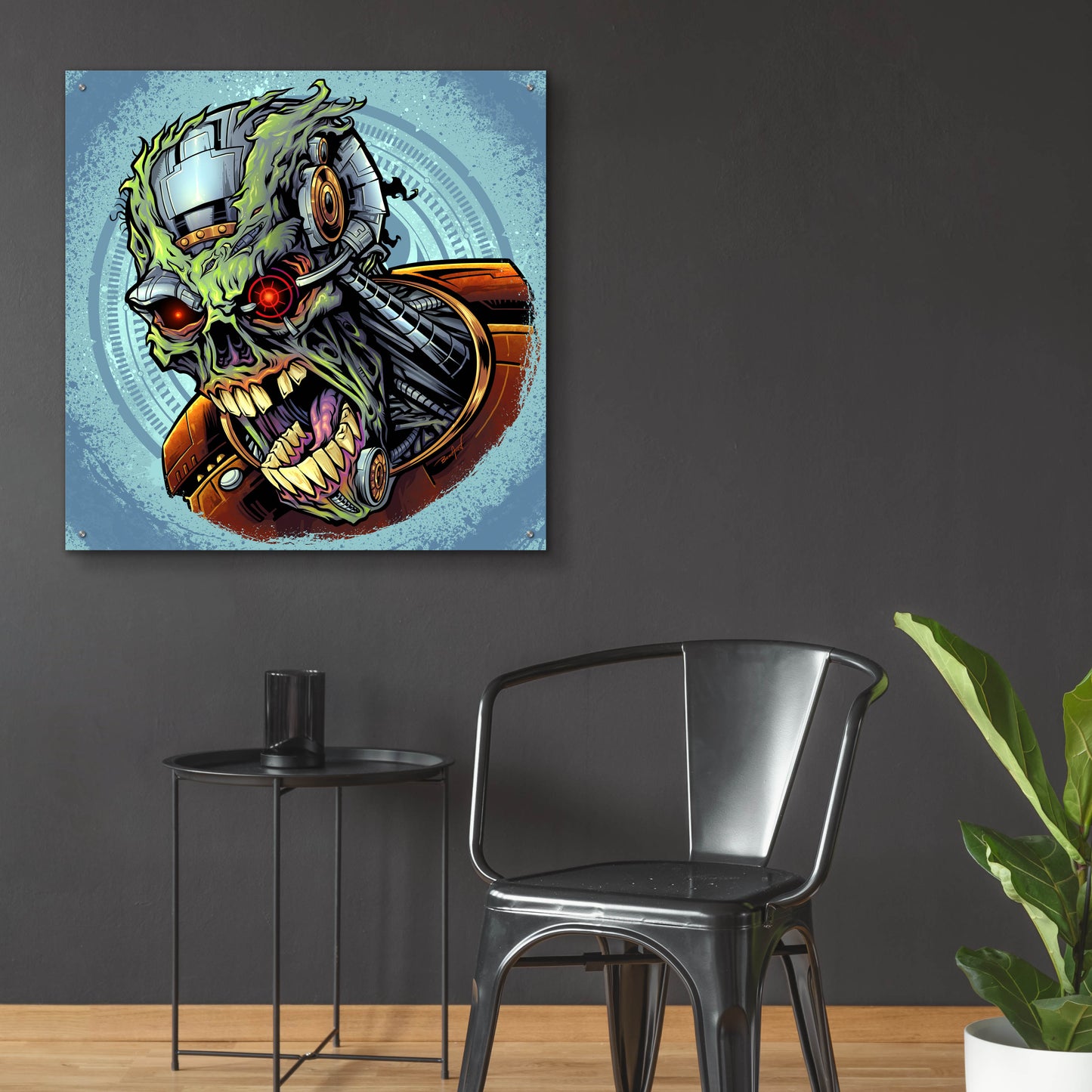 Epic Art 'Cyborg Zombie' by Flyland Designs, Acrylic Glass Wall Art,36x36