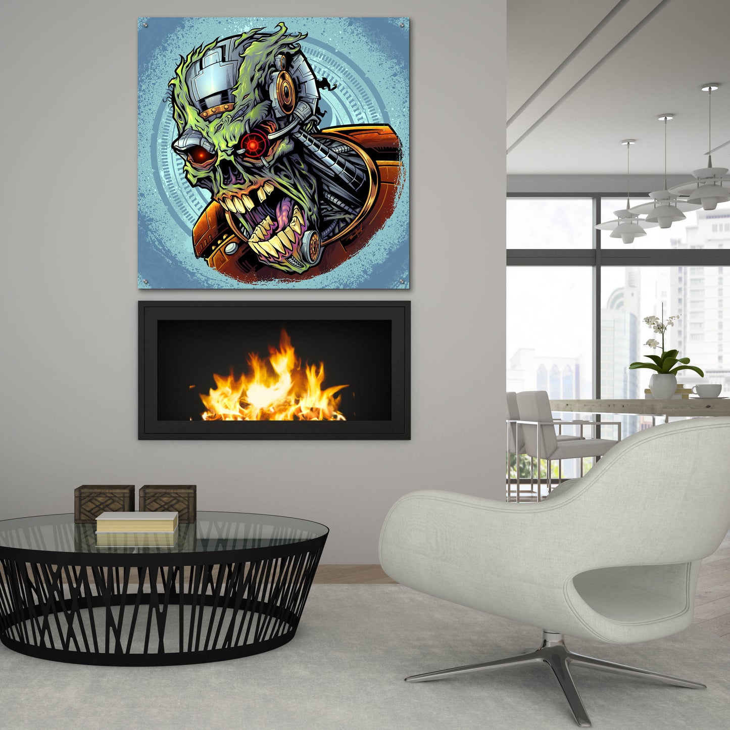 Epic Art 'Cyborg Zombie' by Flyland Designs, Acrylic Glass Wall Art,36x36