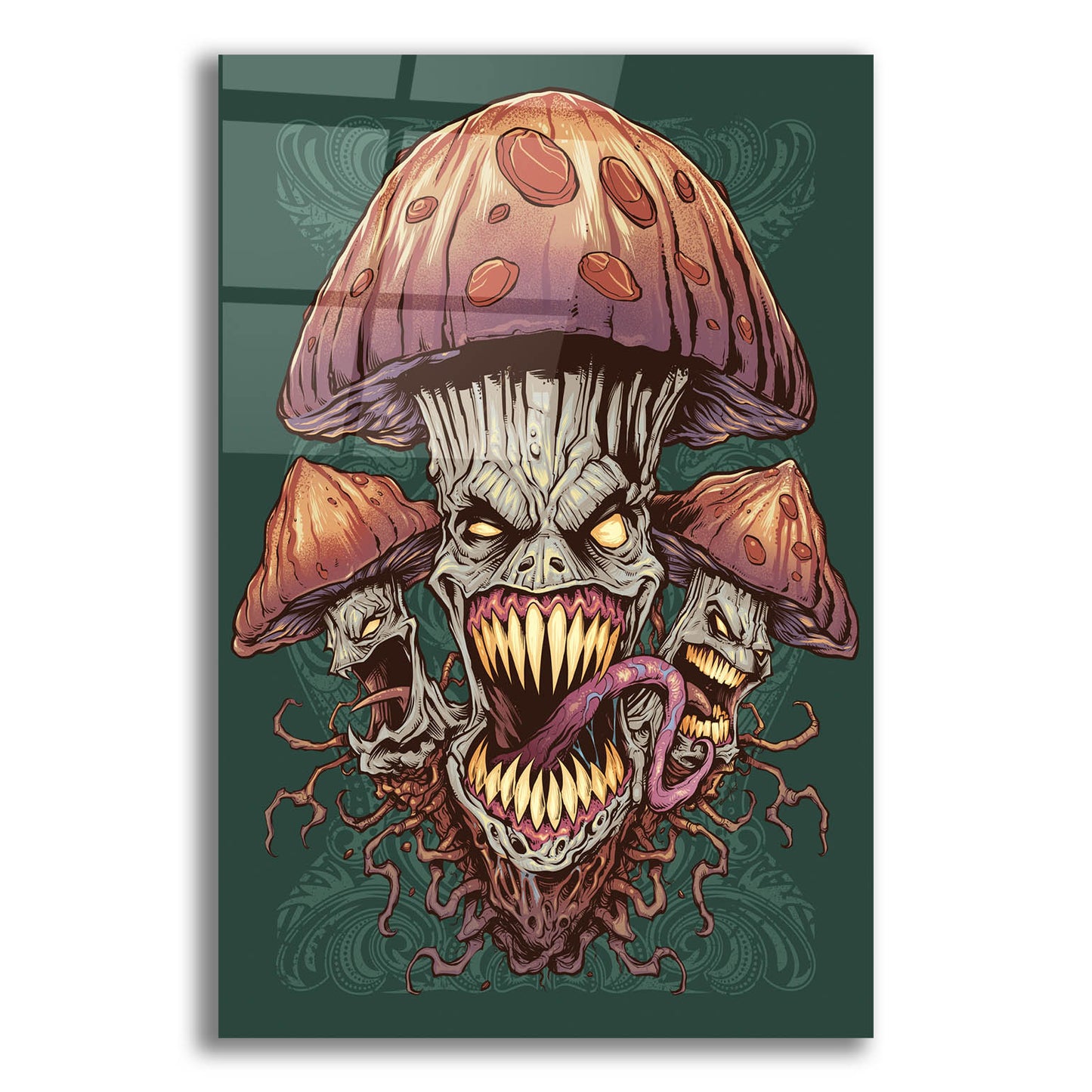 Epic Art 'Evil Mushroom Color Scheme 02' by Flyland Designs, Acrylic Glass Wall Art,12x16