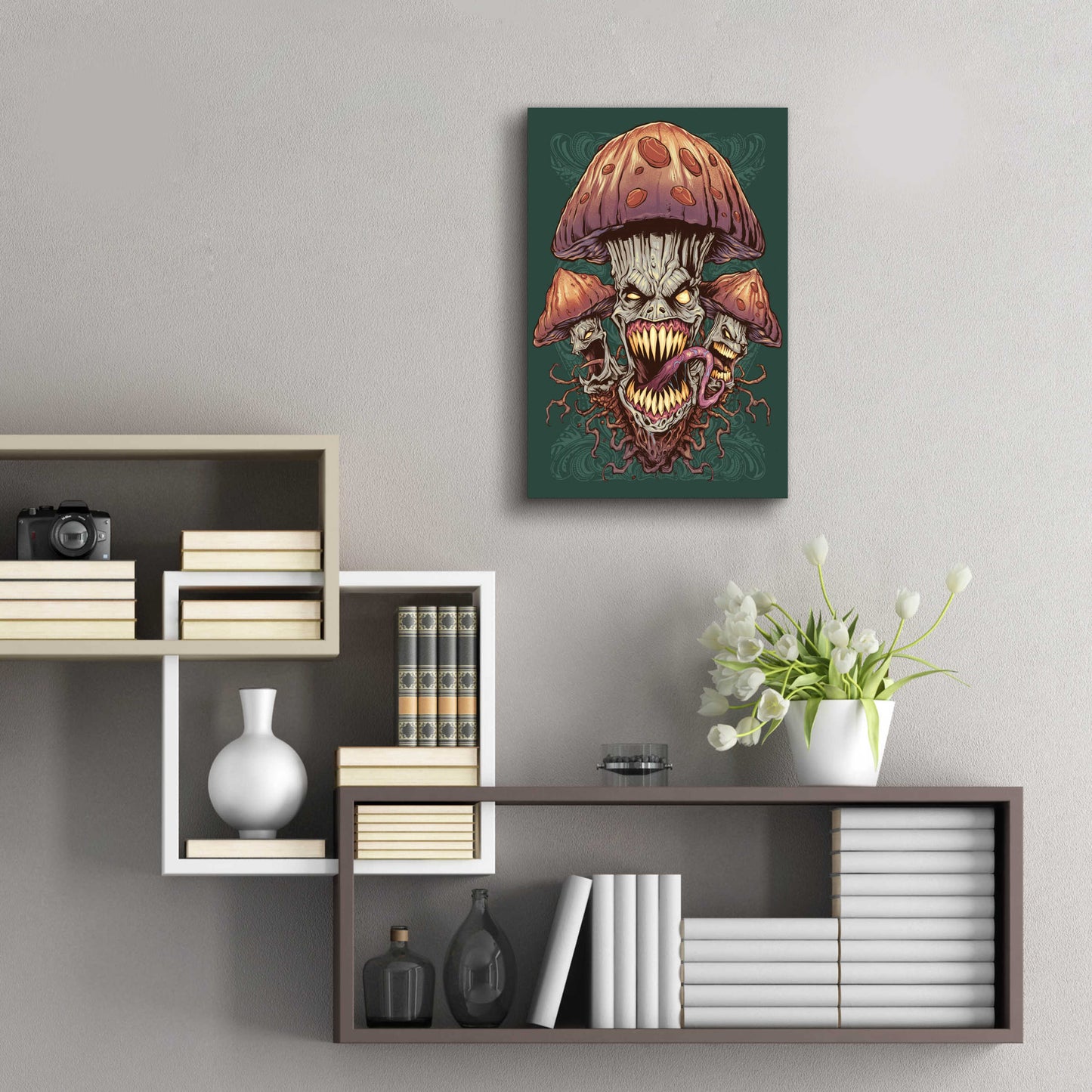 Epic Art 'Evil Mushroom Color Scheme 02' by Flyland Designs, Acrylic Glass Wall Art,16x24