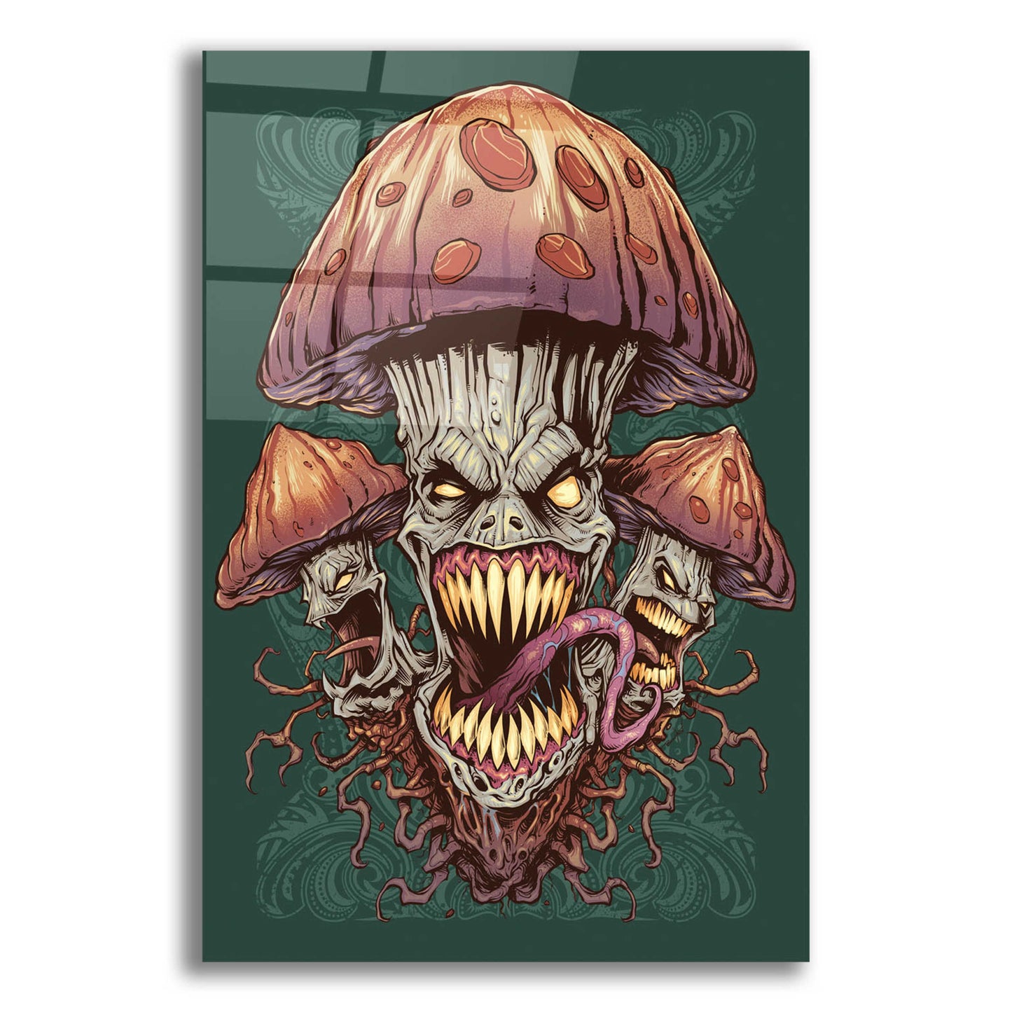 Epic Art 'Evil Mushroom Color Scheme 02' by Flyland Designs, Acrylic Glass Wall Art,16x24