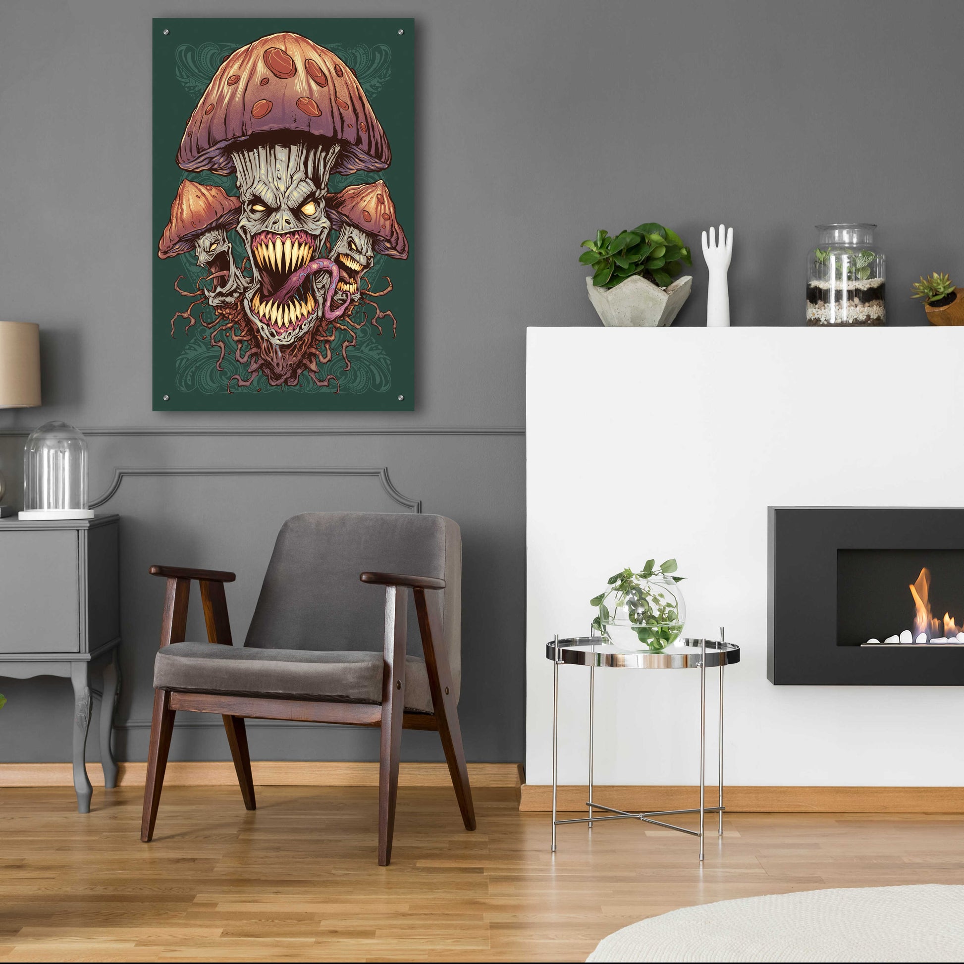 Epic Art 'Evil Mushroom Color Scheme 02' by Flyland Designs, Acrylic Glass Wall Art,24x36