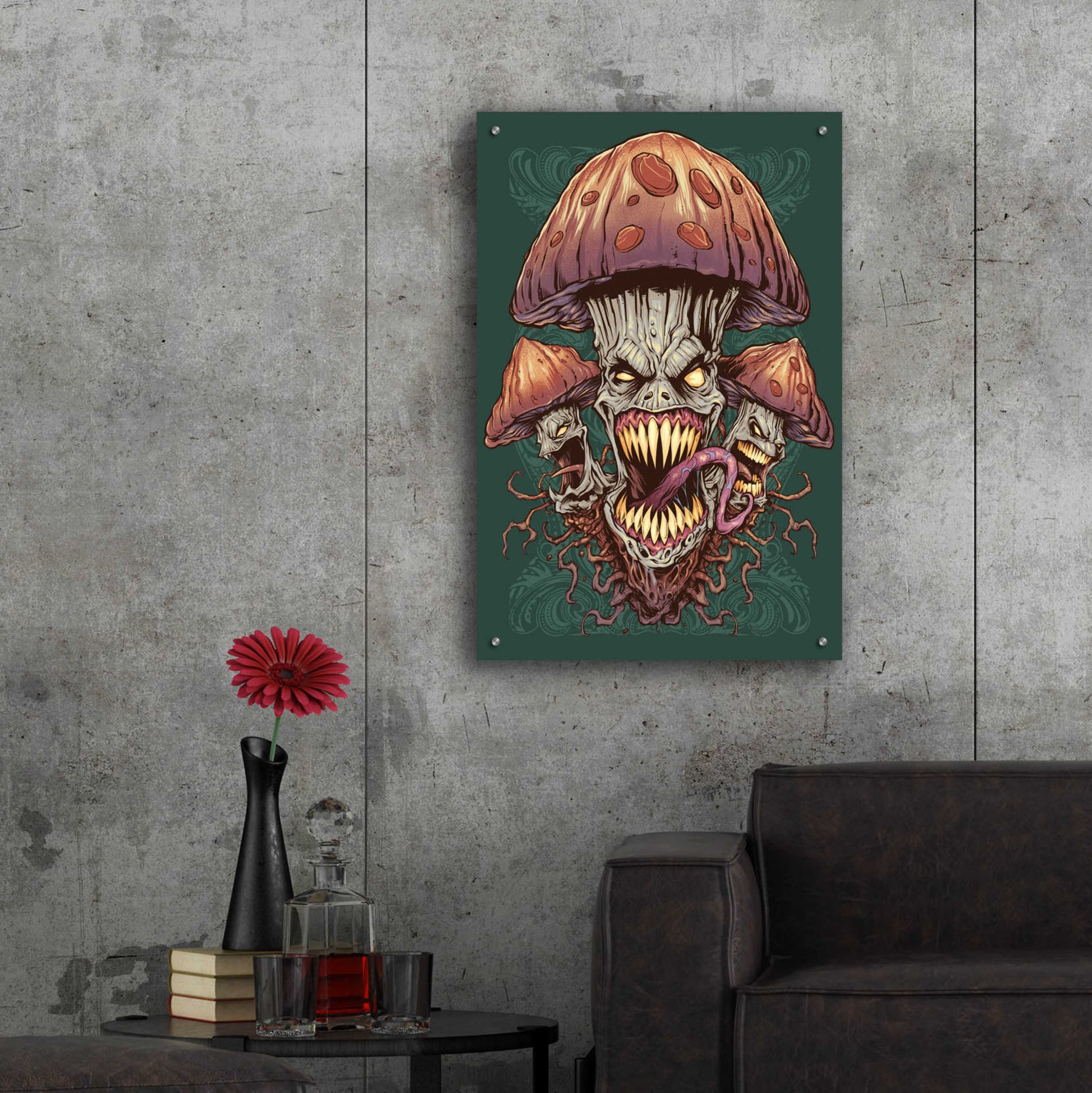 Epic Art 'Evil Mushroom Color Scheme 02' by Flyland Designs, Acrylic Glass Wall Art,24x36