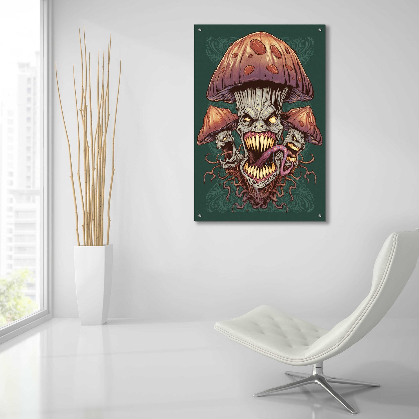 Epic Art 'Evil Mushroom Color Scheme 02' by Flyland Designs, Acrylic Glass Wall Art,24x36