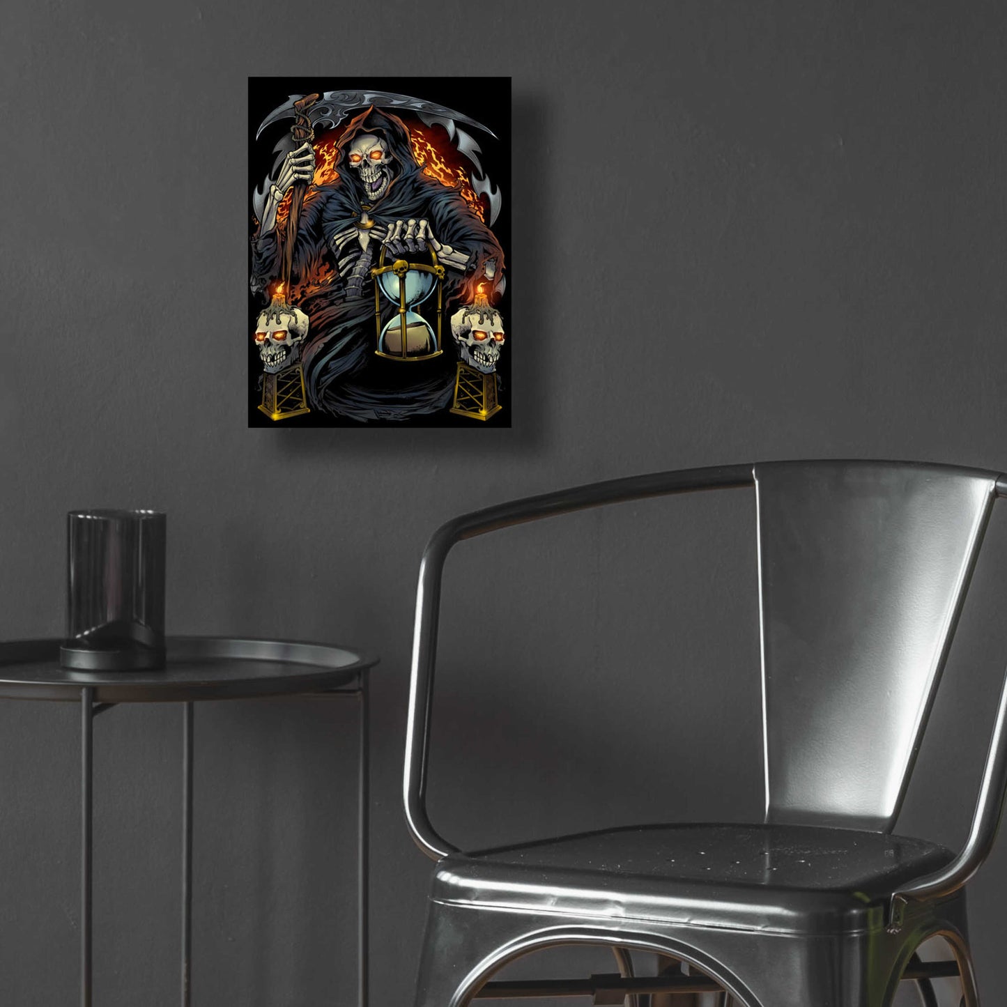 Epic Art 'Grim Reaper With Hourglass' by Flyland Designs, Acrylic Glass Wall Art,12x16