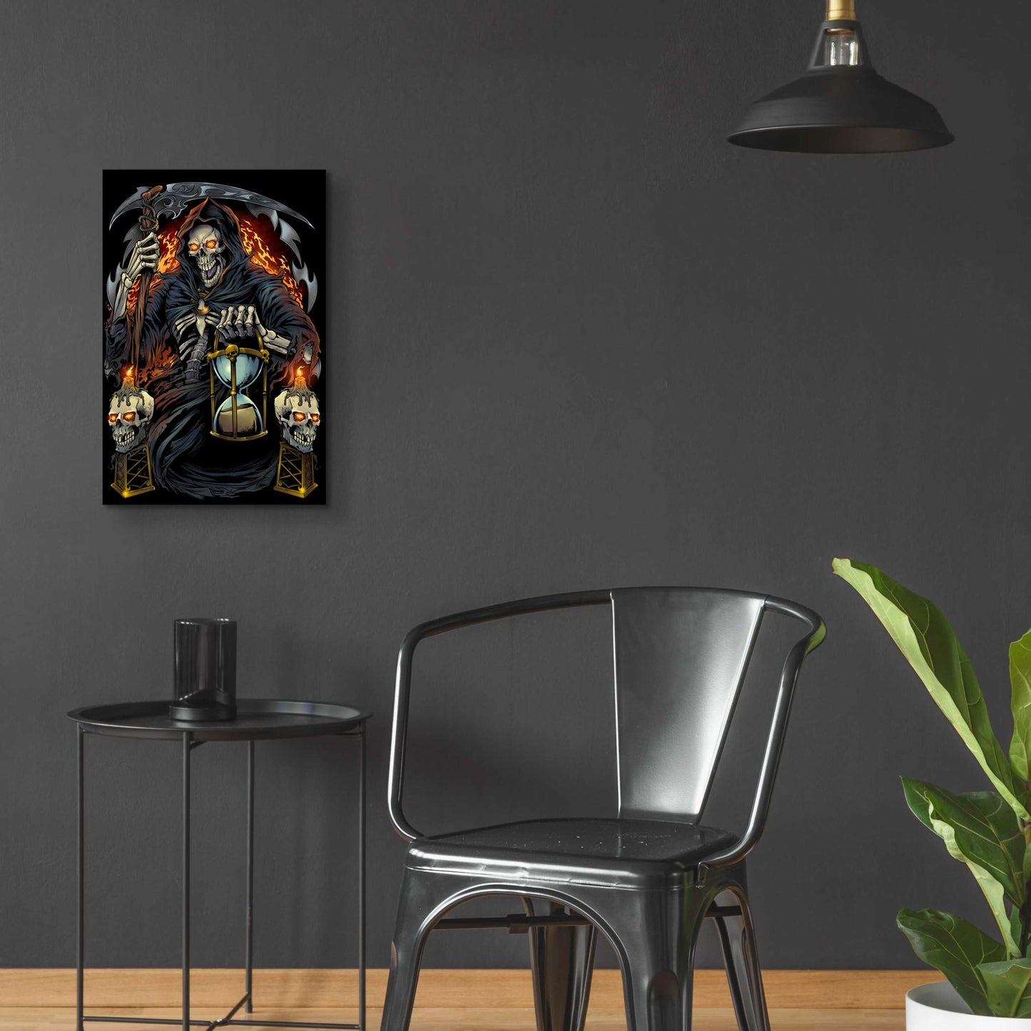 Epic Art 'Grim Reaper With Hourglass' by Flyland Designs, Acrylic Glass Wall Art,16x24