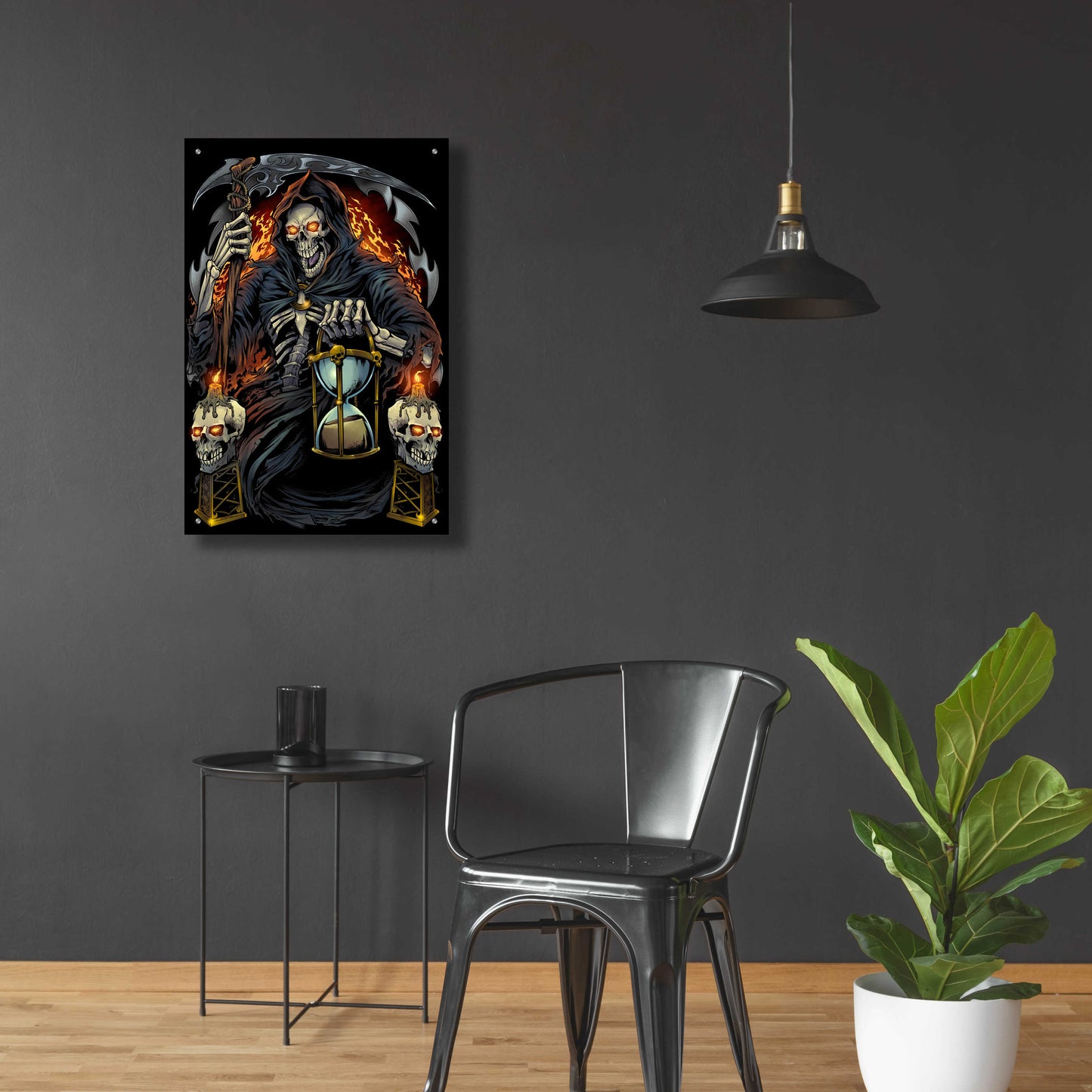 Epic Art 'Grim Reaper With Hourglass' by Flyland Designs, Acrylic Glass Wall Art,24x36