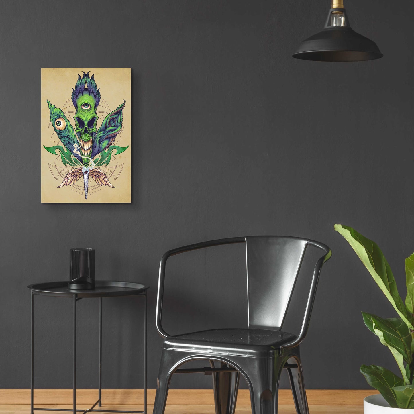 Epic Art 'Pot Leaf Skull' by Flyland Designs, Acrylic Glass Wall Art,16x24