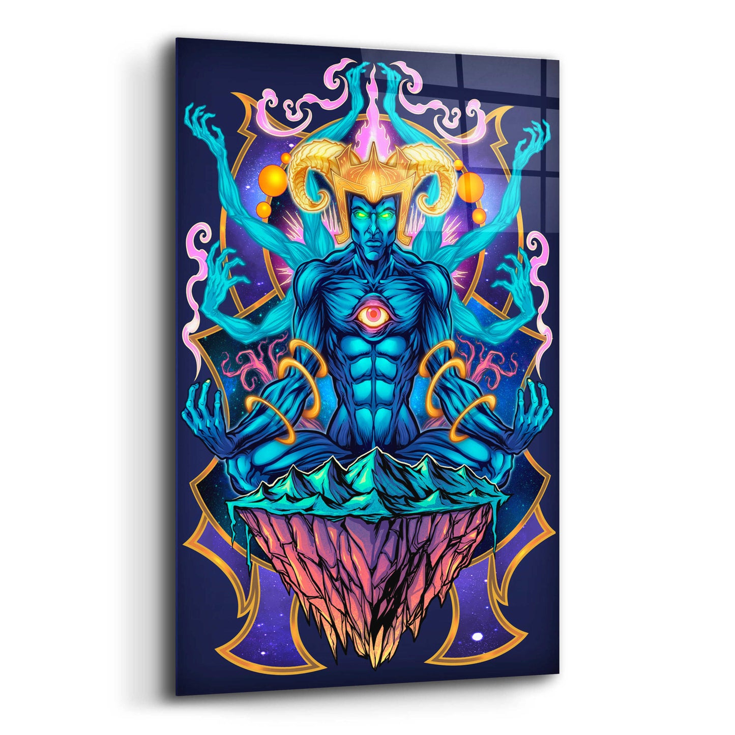 Epic Art 'Psychedelic Meditating God' by Flyland Designs, Acrylic Glass Wall Art,12x16