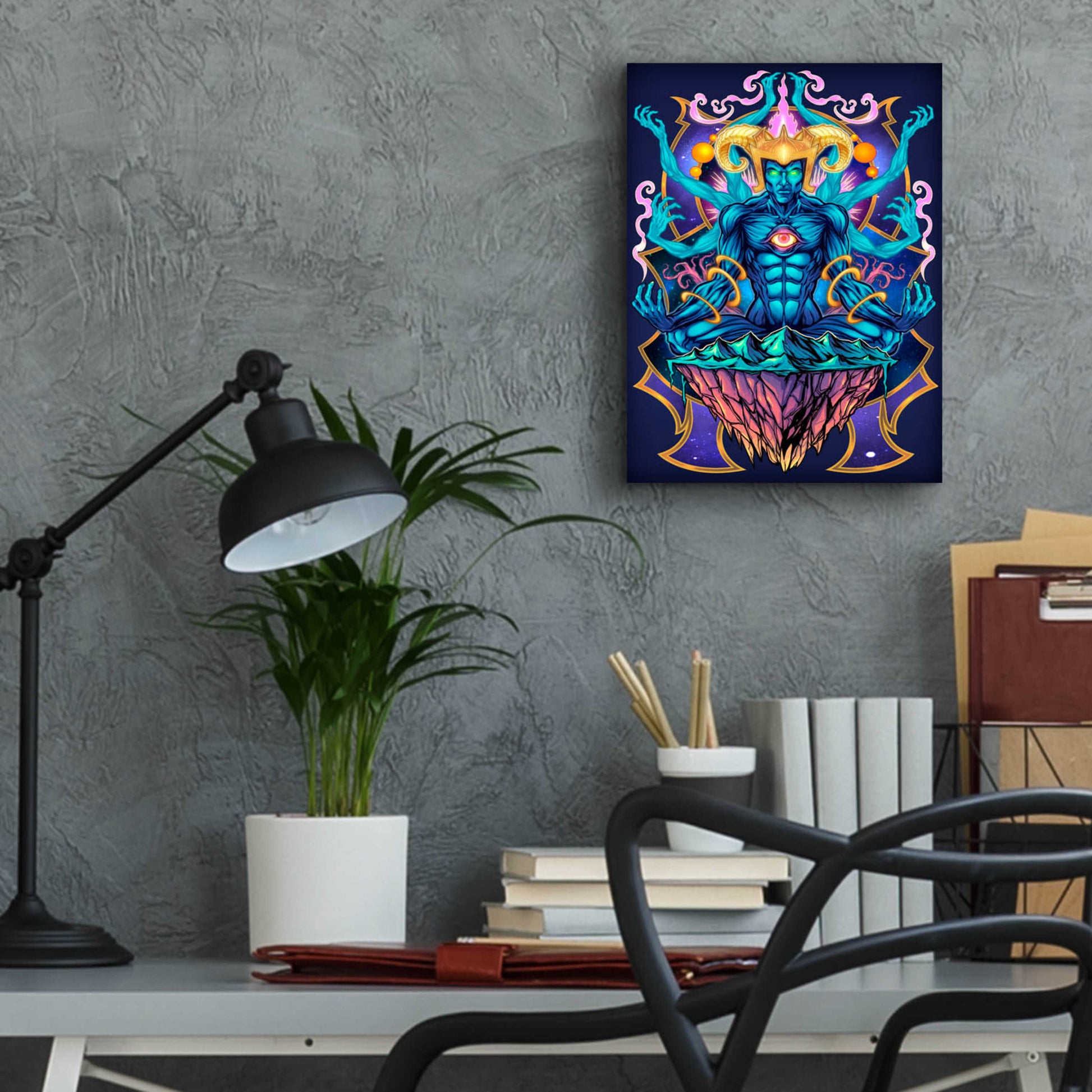 Epic Art 'Psychedelic Meditating God' by Flyland Designs, Acrylic Glass Wall Art,12x16