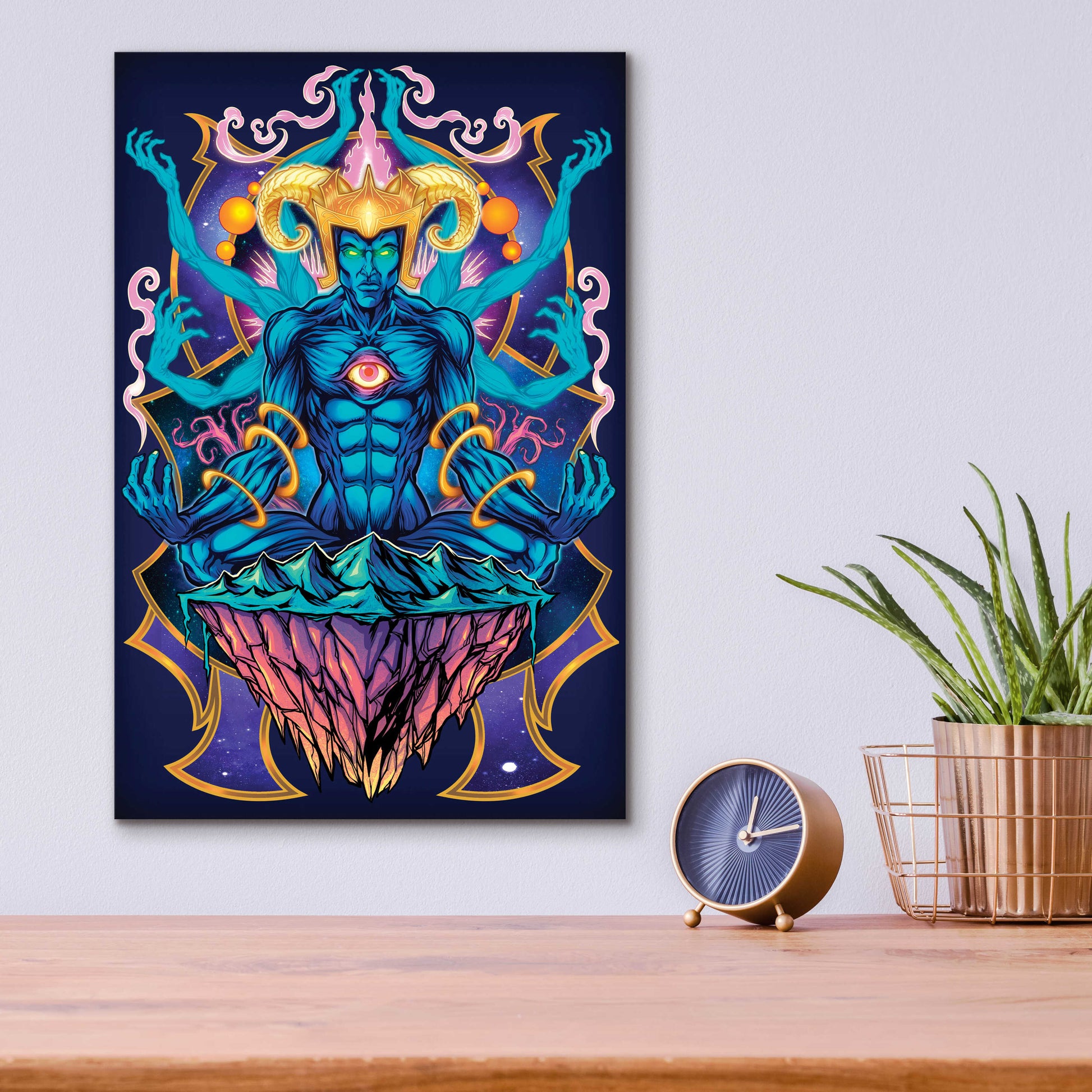 Epic Art 'Psychedelic Meditating God' by Flyland Designs, Acrylic Glass Wall Art,12x16