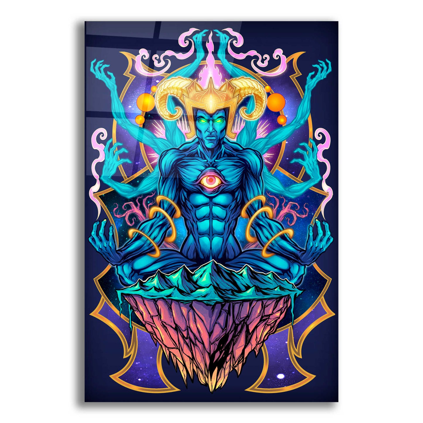 Epic Art 'Psychedelic Meditating God' by Flyland Designs, Acrylic Glass Wall Art,12x16