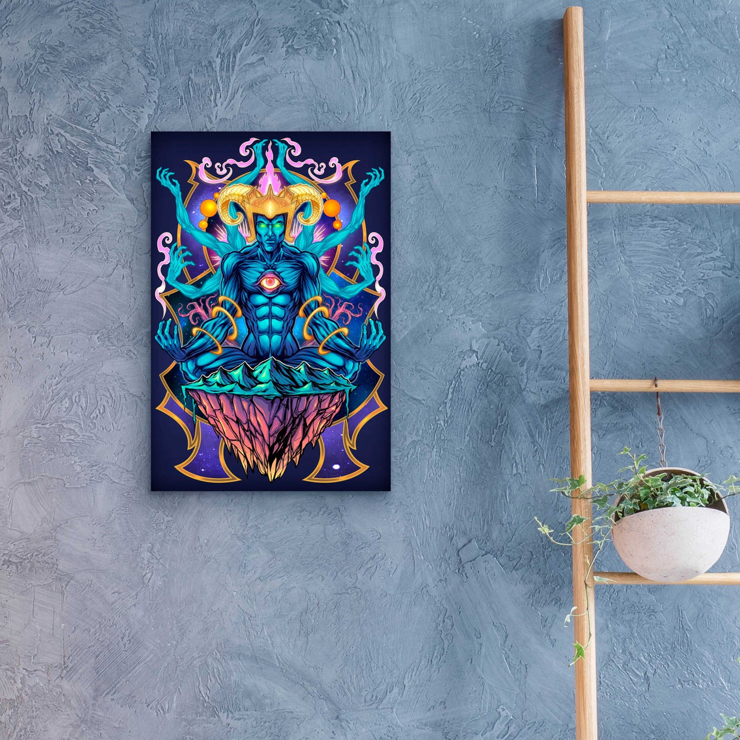 Epic Art 'Psychedelic Meditating God' by Flyland Designs, Acrylic Glass Wall Art,16x24