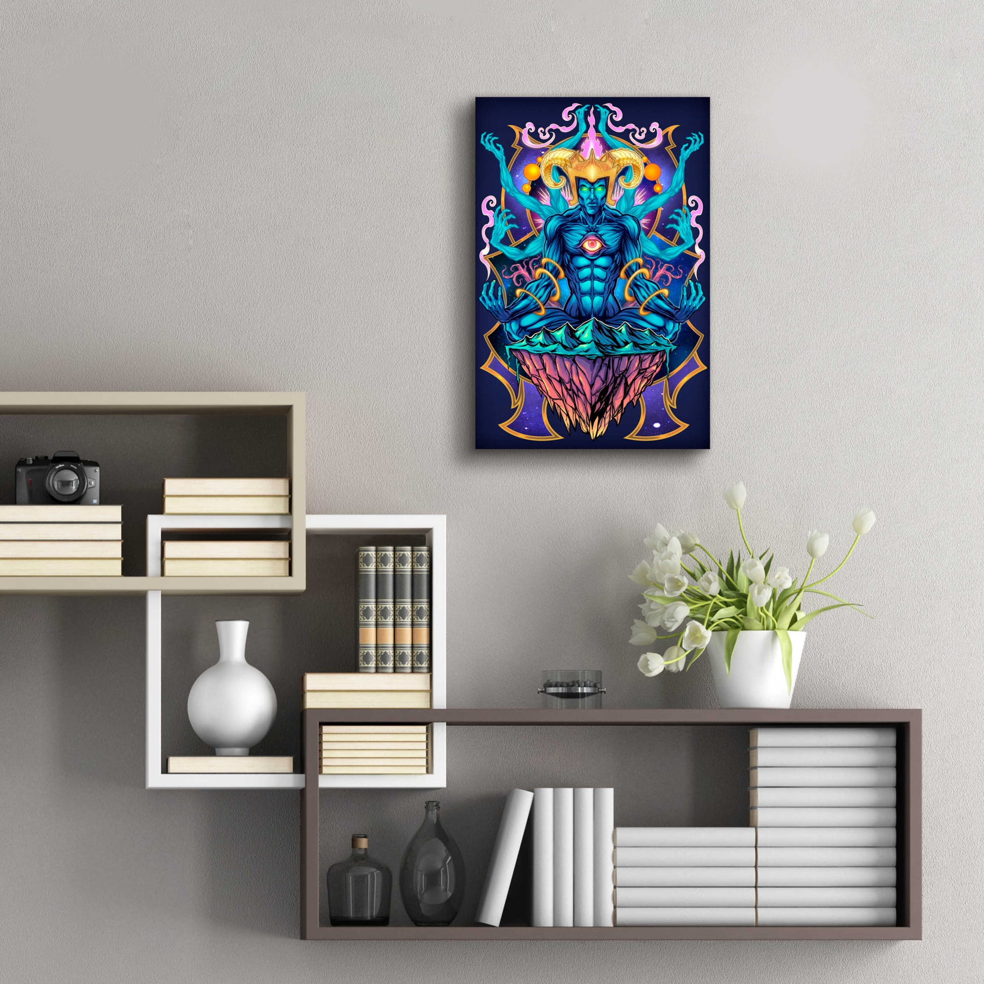 Epic Art 'Psychedelic Meditating God' by Flyland Designs, Acrylic Glass Wall Art,16x24