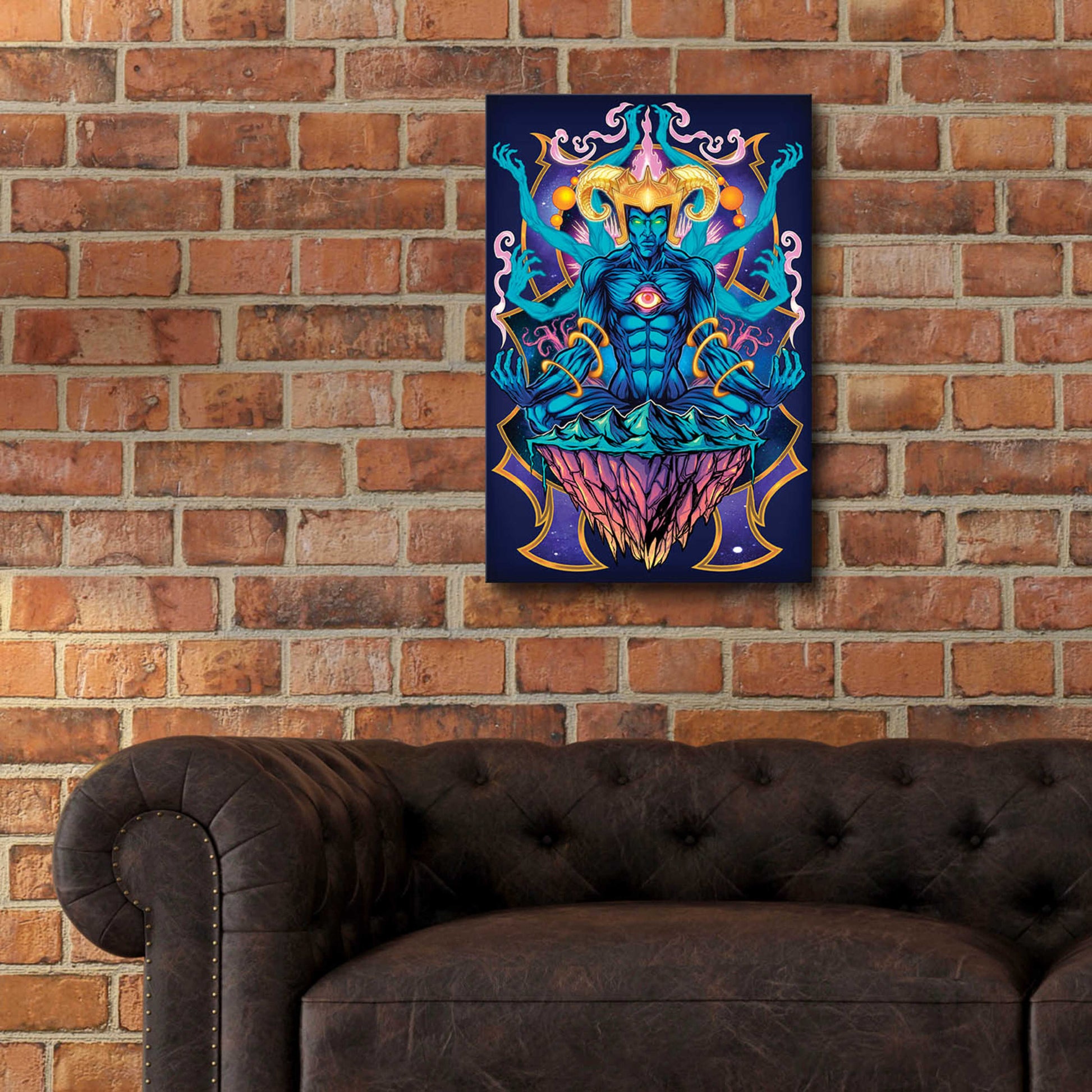 Epic Art 'Psychedelic Meditating God' by Flyland Designs, Acrylic Glass Wall Art,16x24