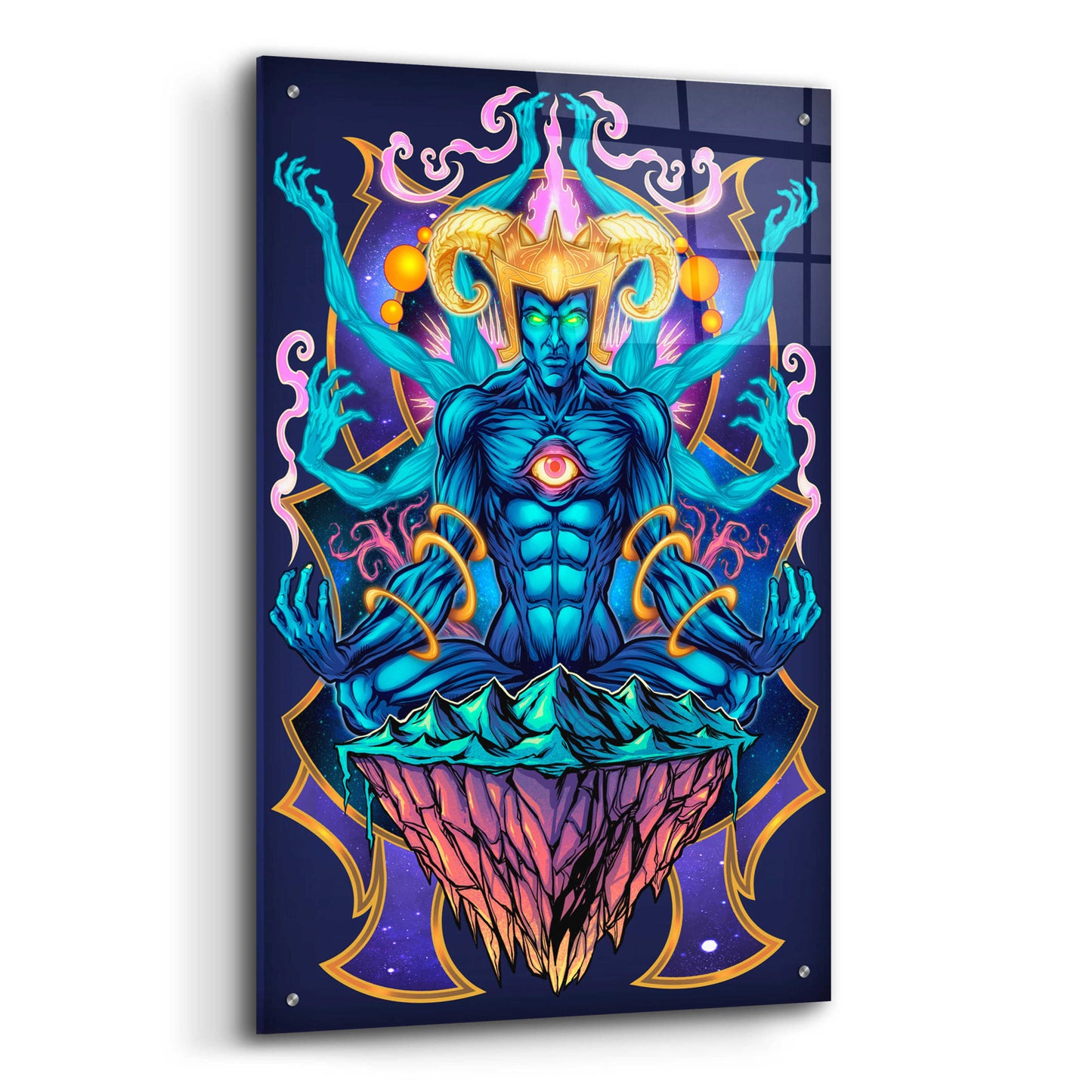 Epic Art 'Psychedelic Meditating God' by Flyland Designs, Acrylic Glass Wall Art,24x36