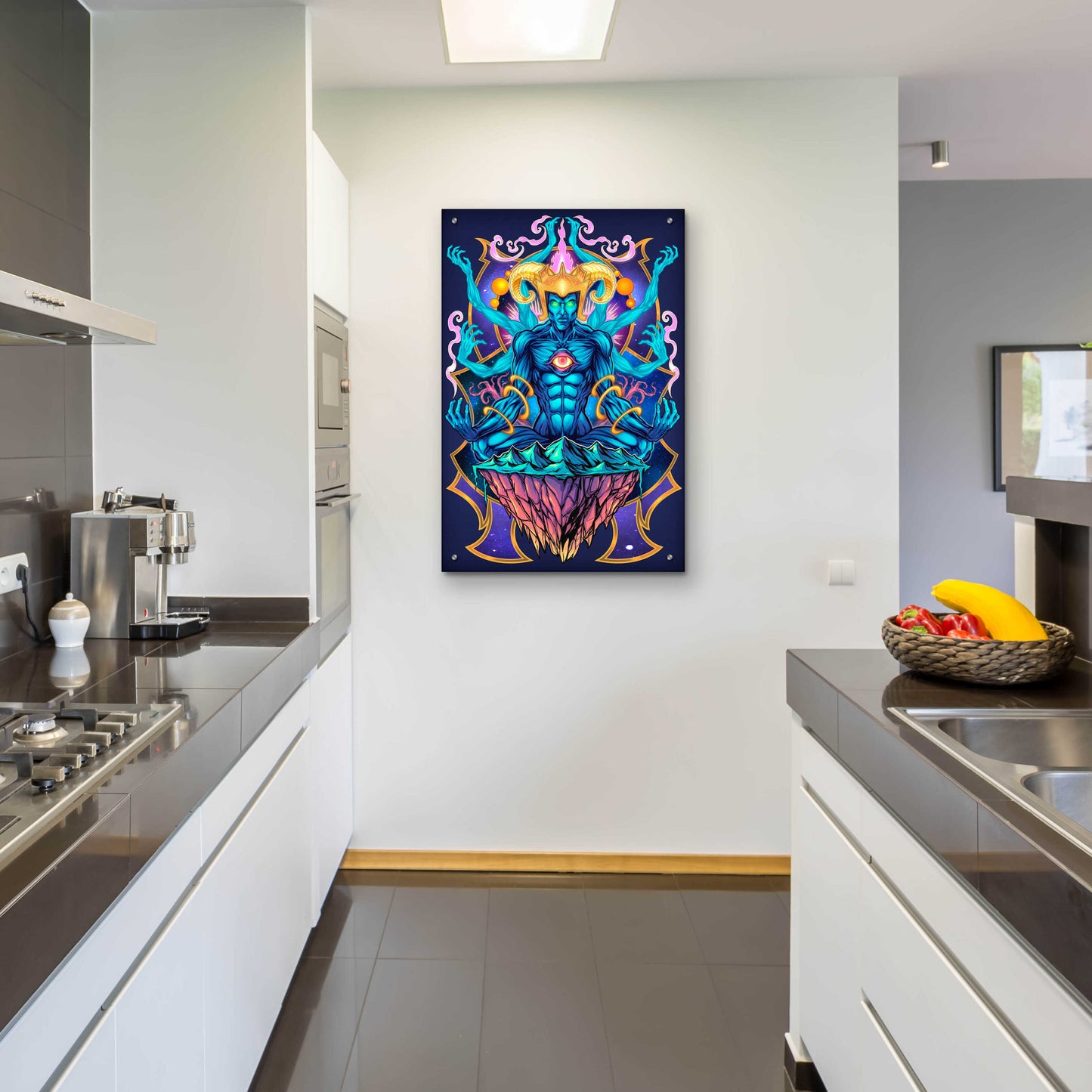 Epic Art 'Psychedelic Meditating God' by Flyland Designs, Acrylic Glass Wall Art,24x36