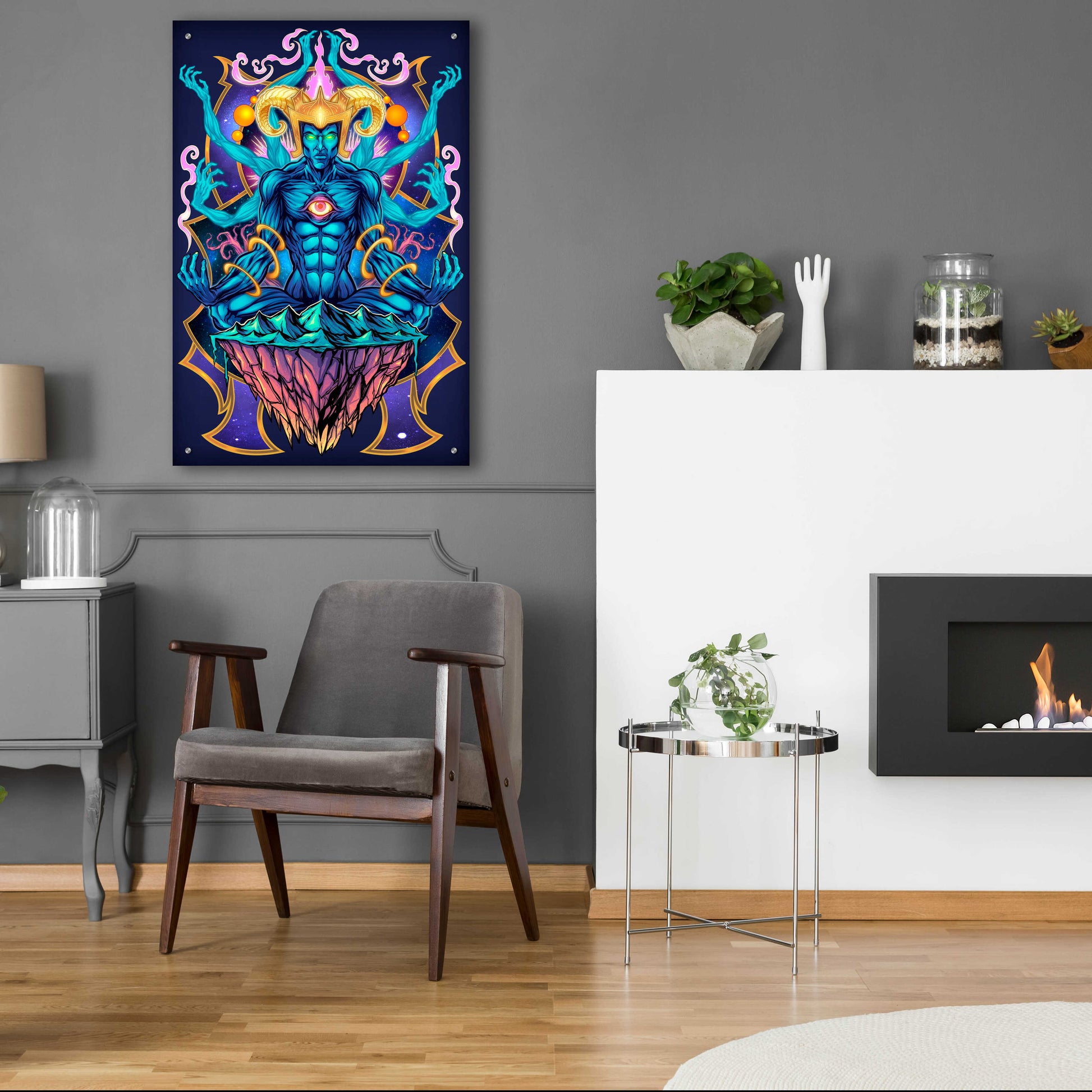 Epic Art 'Psychedelic Meditating God' by Flyland Designs, Acrylic Glass Wall Art,24x36