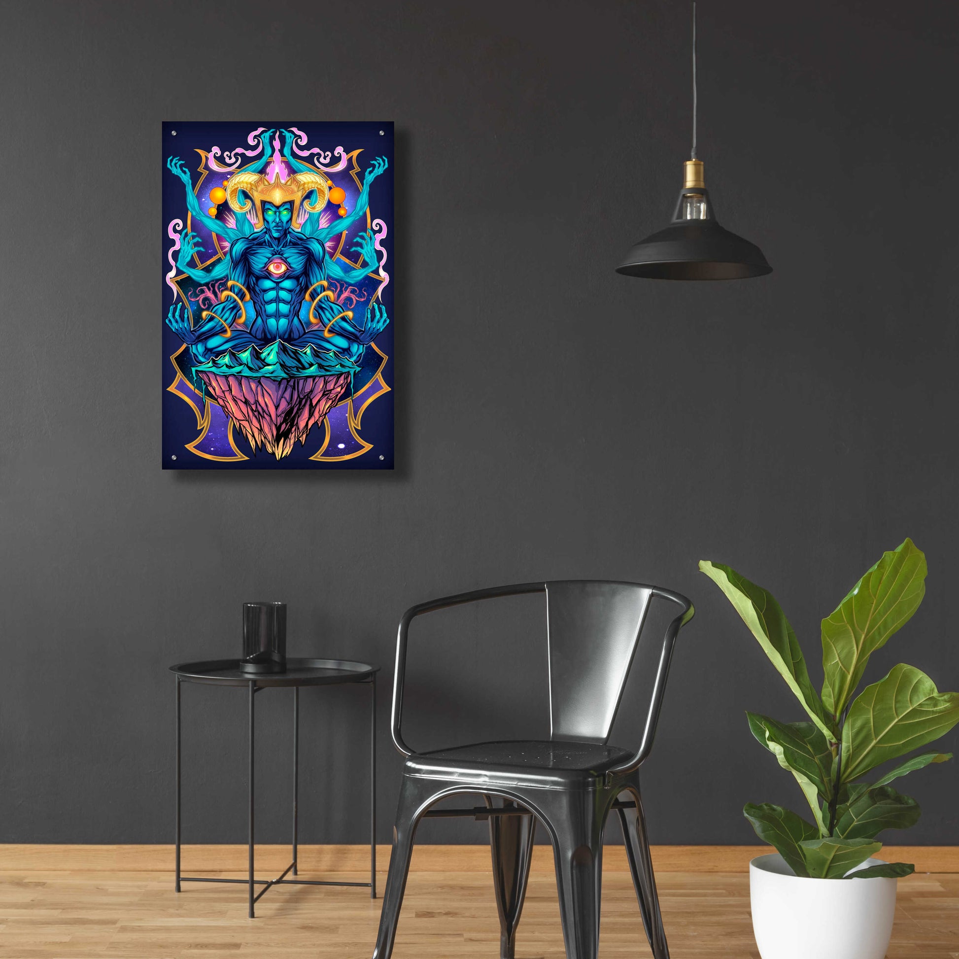 Epic Art 'Psychedelic Meditating God' by Flyland Designs, Acrylic Glass Wall Art,24x36