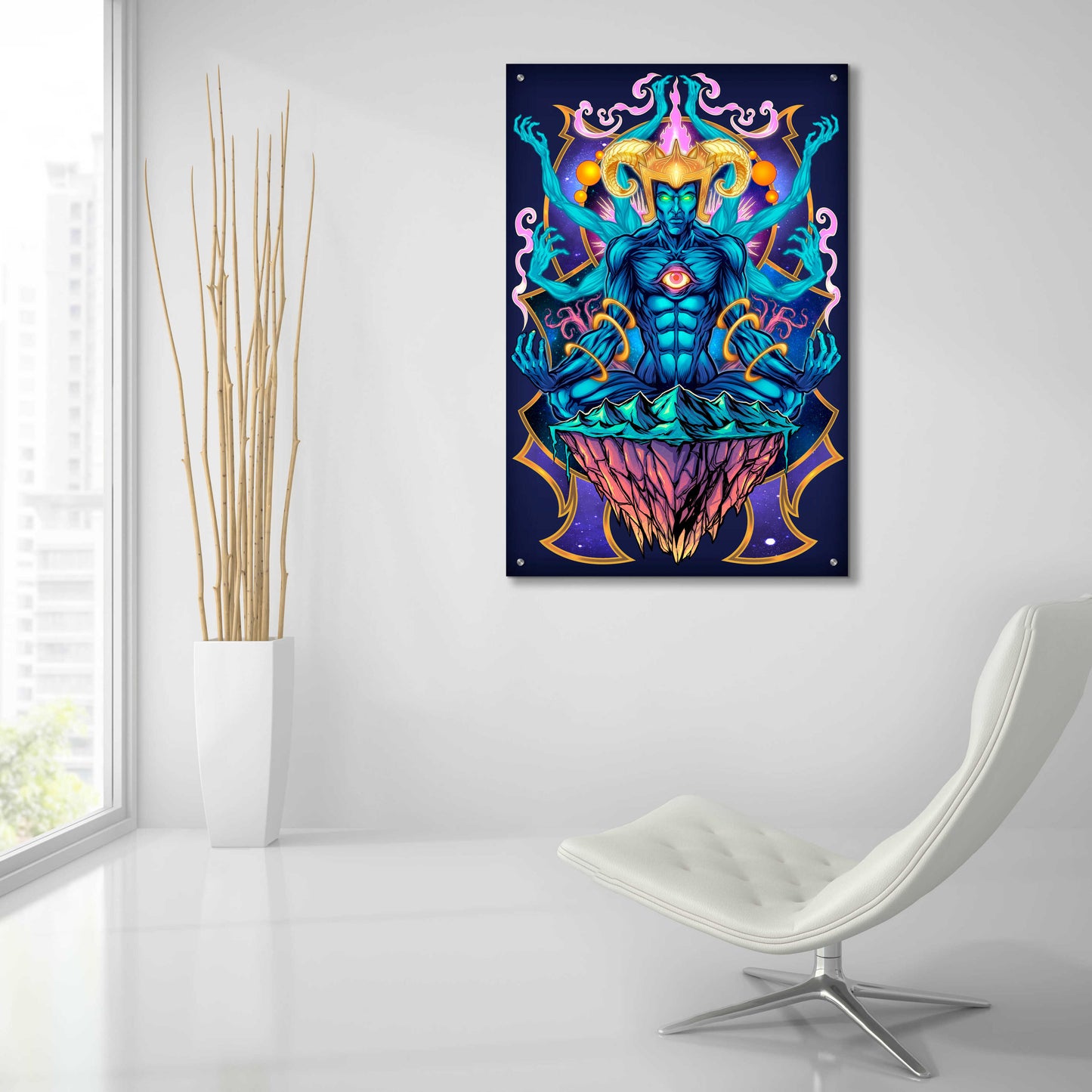 Epic Art 'Psychedelic Meditating God' by Flyland Designs, Acrylic Glass Wall Art,24x36