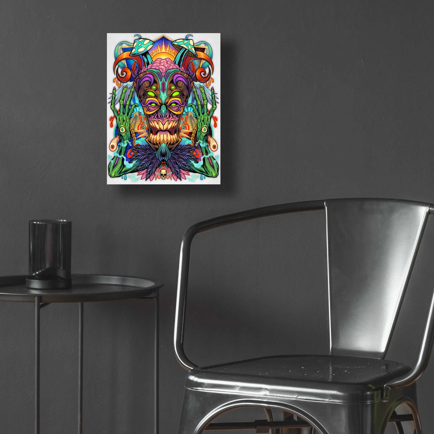 Epic Art 'Psychedelic Tiki Creature' by Flyland Designs, Acrylic Glass Wall Art,12x16