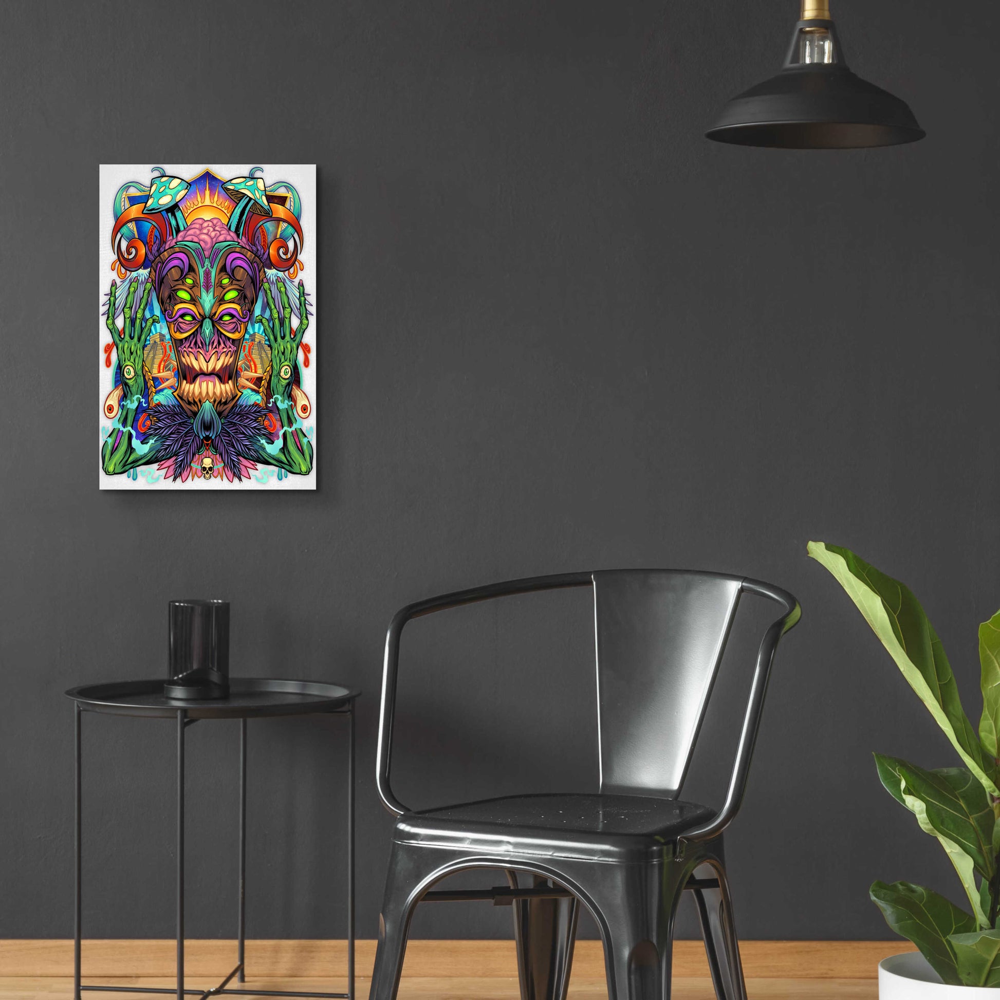 Epic Art 'Psychedelic Tiki Creature' by Flyland Designs, Acrylic Glass Wall Art,16x24