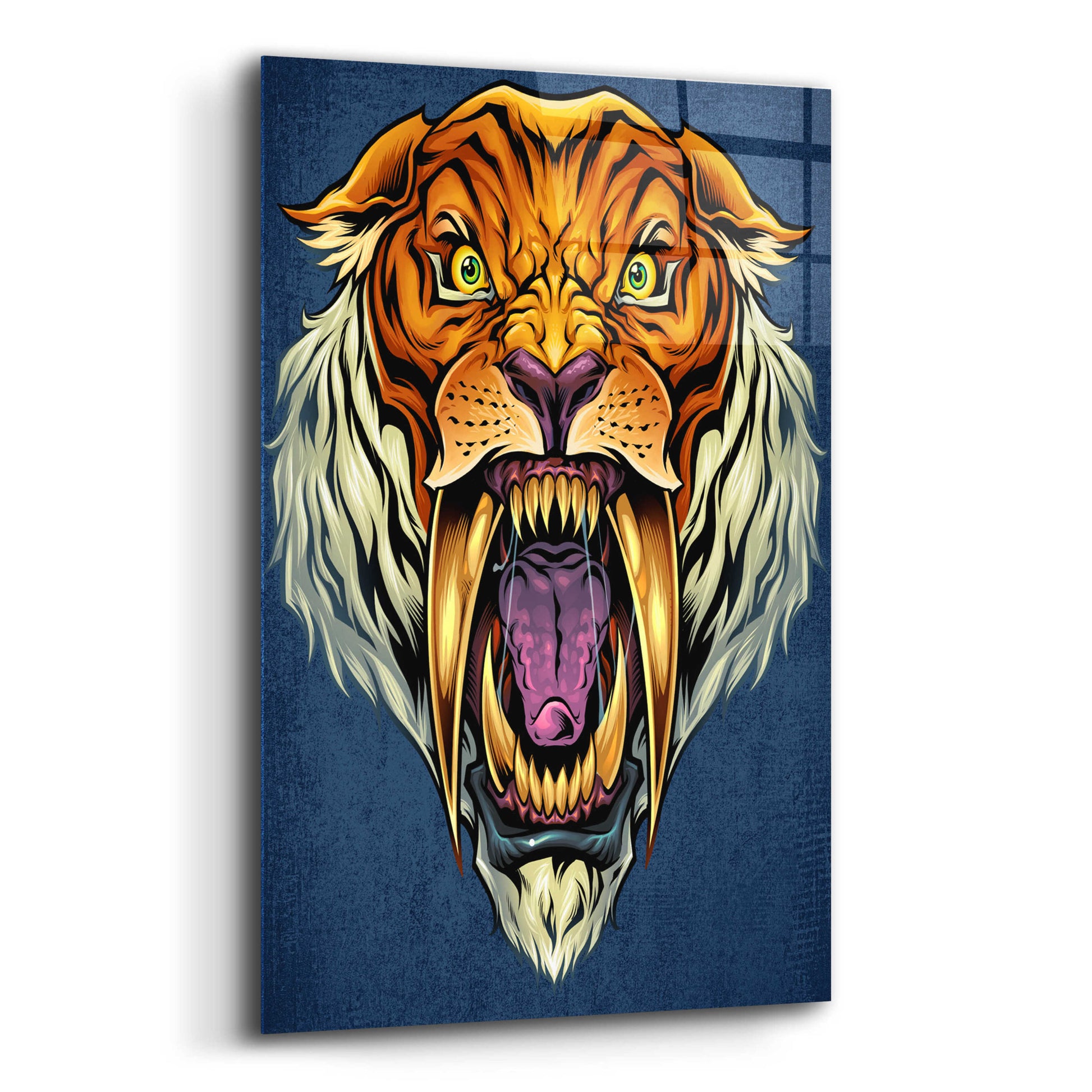 Epic Art 'Sabertooth Tiger Mascot' by Flyland Designs, Acrylic Glass Wall Art,12x16