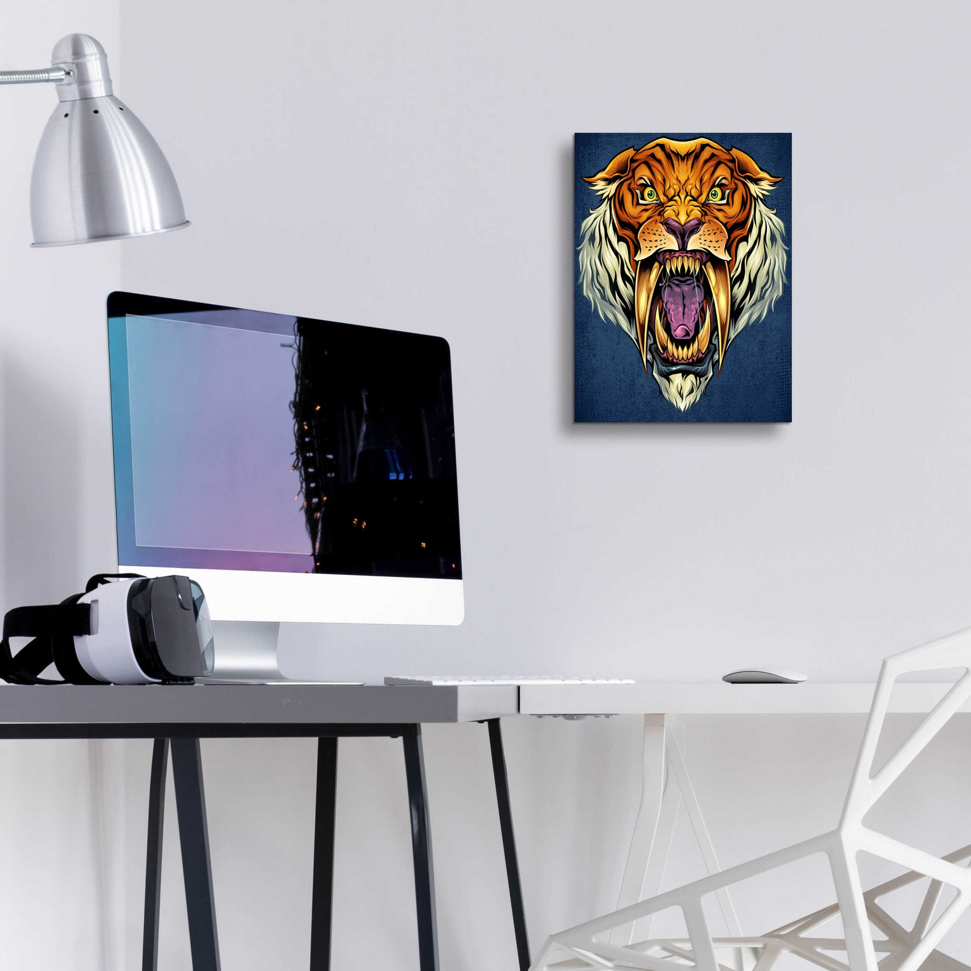 Epic Art 'Sabertooth Tiger Mascot' by Flyland Designs, Acrylic Glass Wall Art,12x16