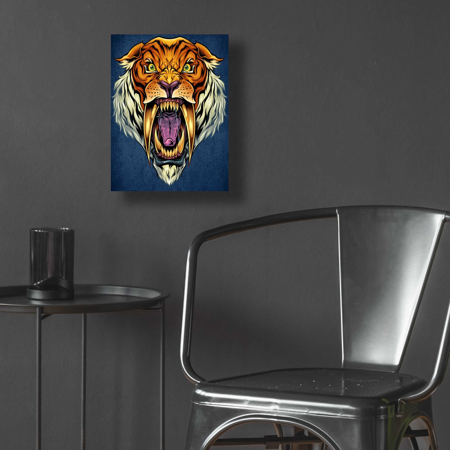 Epic Art 'Sabertooth Tiger Mascot' by Flyland Designs, Acrylic Glass Wall Art,12x16