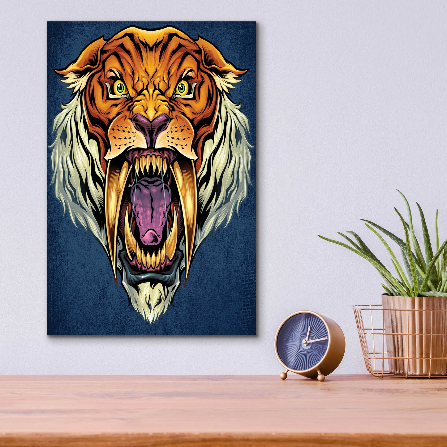 Epic Art 'Sabertooth Tiger Mascot' by Flyland Designs, Acrylic Glass Wall Art,12x16