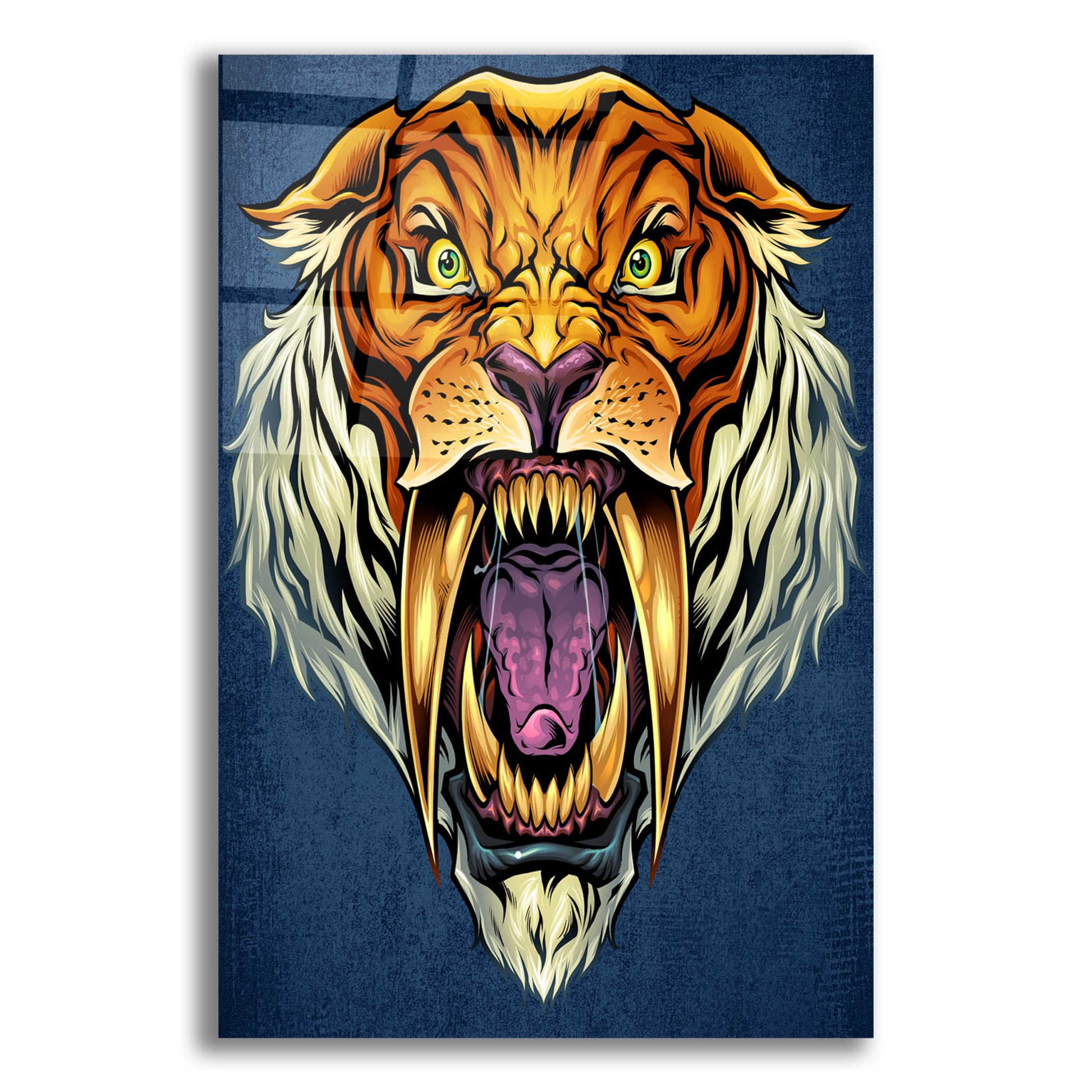 Epic Art 'Sabertooth Tiger Mascot' by Flyland Designs, Acrylic Glass Wall Art,12x16