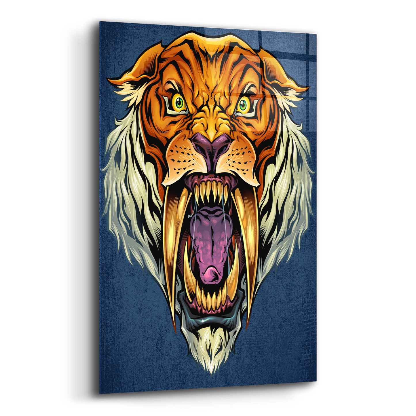 Epic Art 'Sabertooth Tiger Mascot' by Flyland Designs, Acrylic Glass Wall Art,16x24