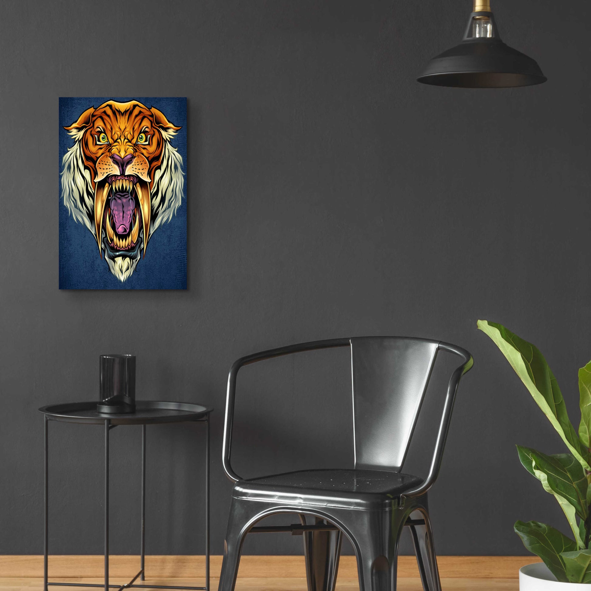 Epic Art 'Sabertooth Tiger Mascot' by Flyland Designs, Acrylic Glass Wall Art,16x24