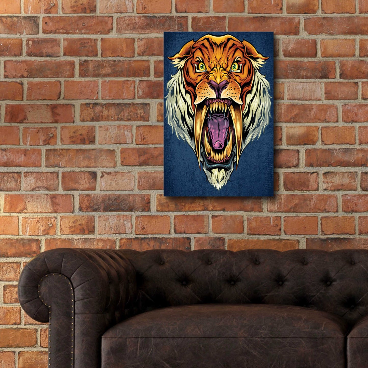 Epic Art 'Sabertooth Tiger Mascot' by Flyland Designs, Acrylic Glass Wall Art,16x24