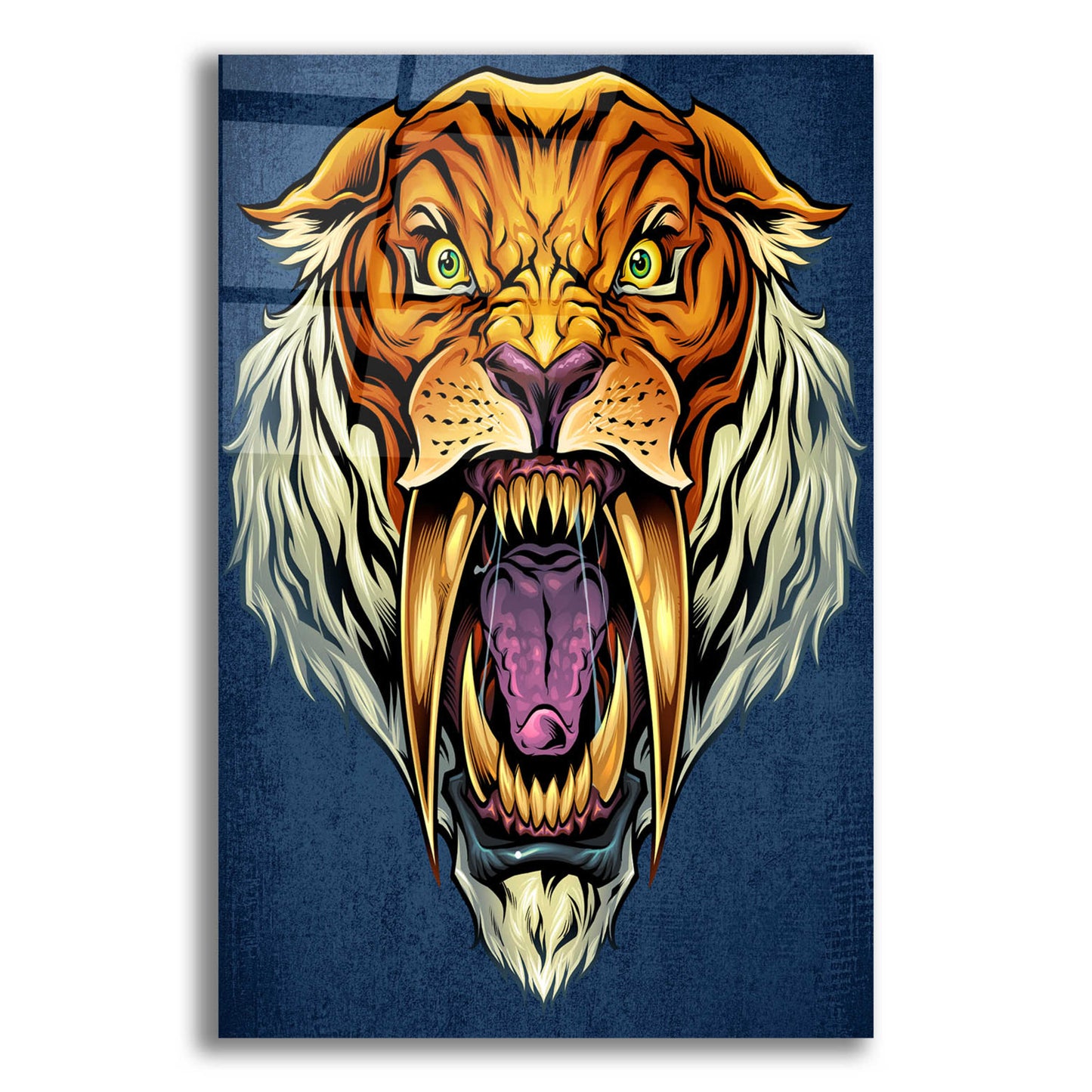 Epic Art 'Sabertooth Tiger Mascot' by Flyland Designs, Acrylic Glass Wall Art,16x24