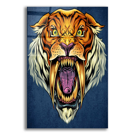 Epic Art 'Sabertooth Tiger Mascot' by Flyland Designs, Acrylic Glass Wall Art