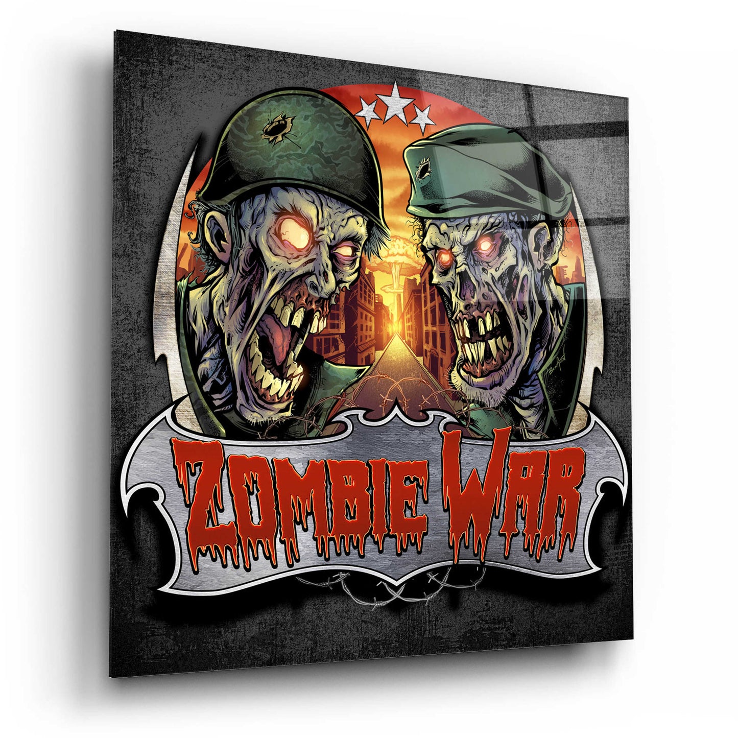 Epic Art 'Zombie War Soldiers' by Flyland Designs, Acrylic Glass Wall Art,12x12