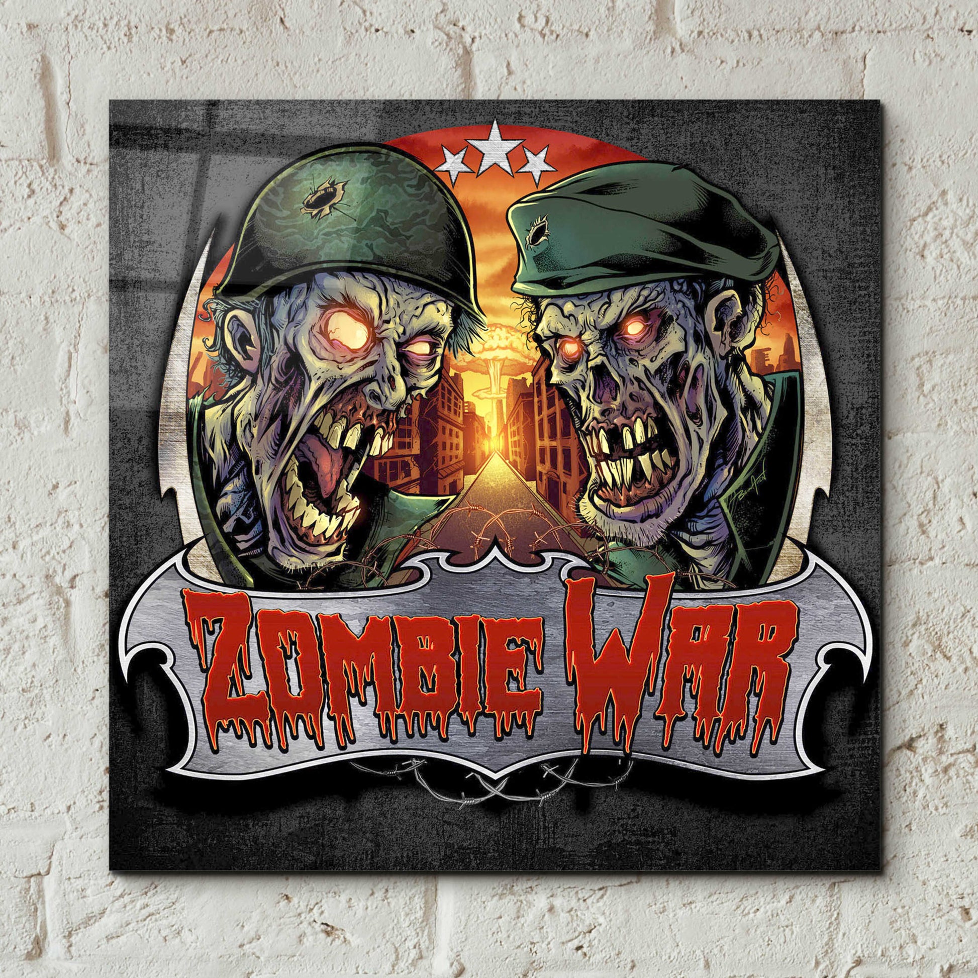 Epic Art 'Zombie War Soldiers' by Flyland Designs, Acrylic Glass Wall Art,12x12