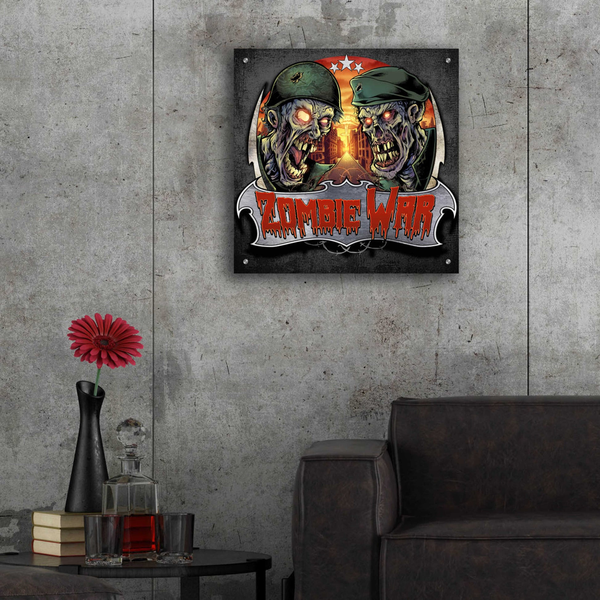 Epic Art 'Zombie War Soldiers' by Flyland Designs, Acrylic Glass Wall Art,24x24