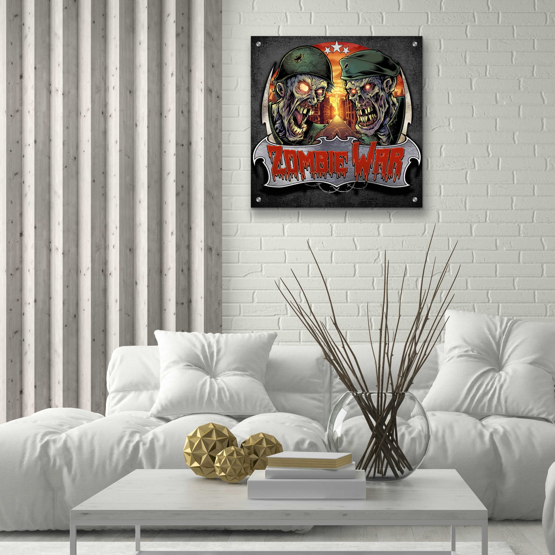 Epic Art 'Zombie War Soldiers' by Flyland Designs, Acrylic Glass Wall Art,24x24