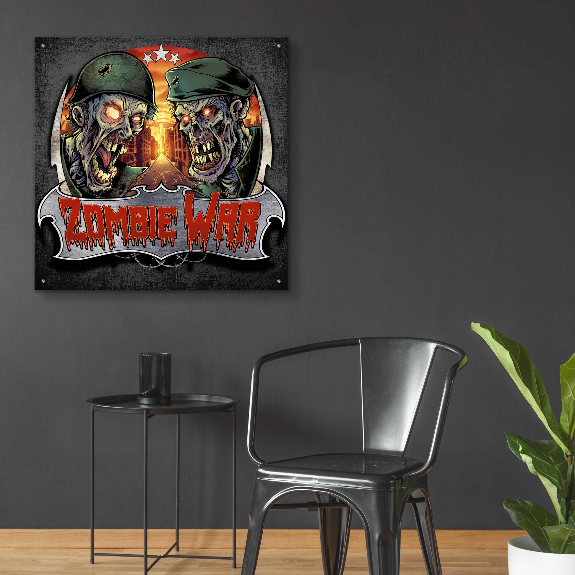 Epic Art 'Zombie War Soldiers' by Flyland Designs, Acrylic Glass Wall Art,36x36