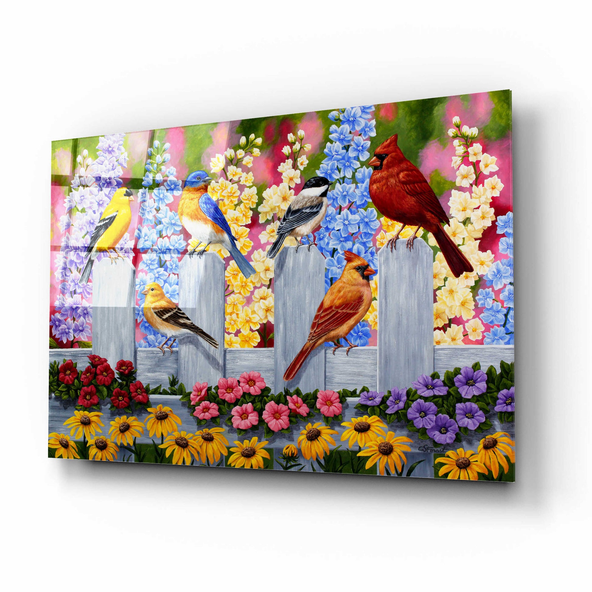 Epic Art 'Spring Garden Party' by Crista Forest, Acrylic Glass Wall Art,16x12