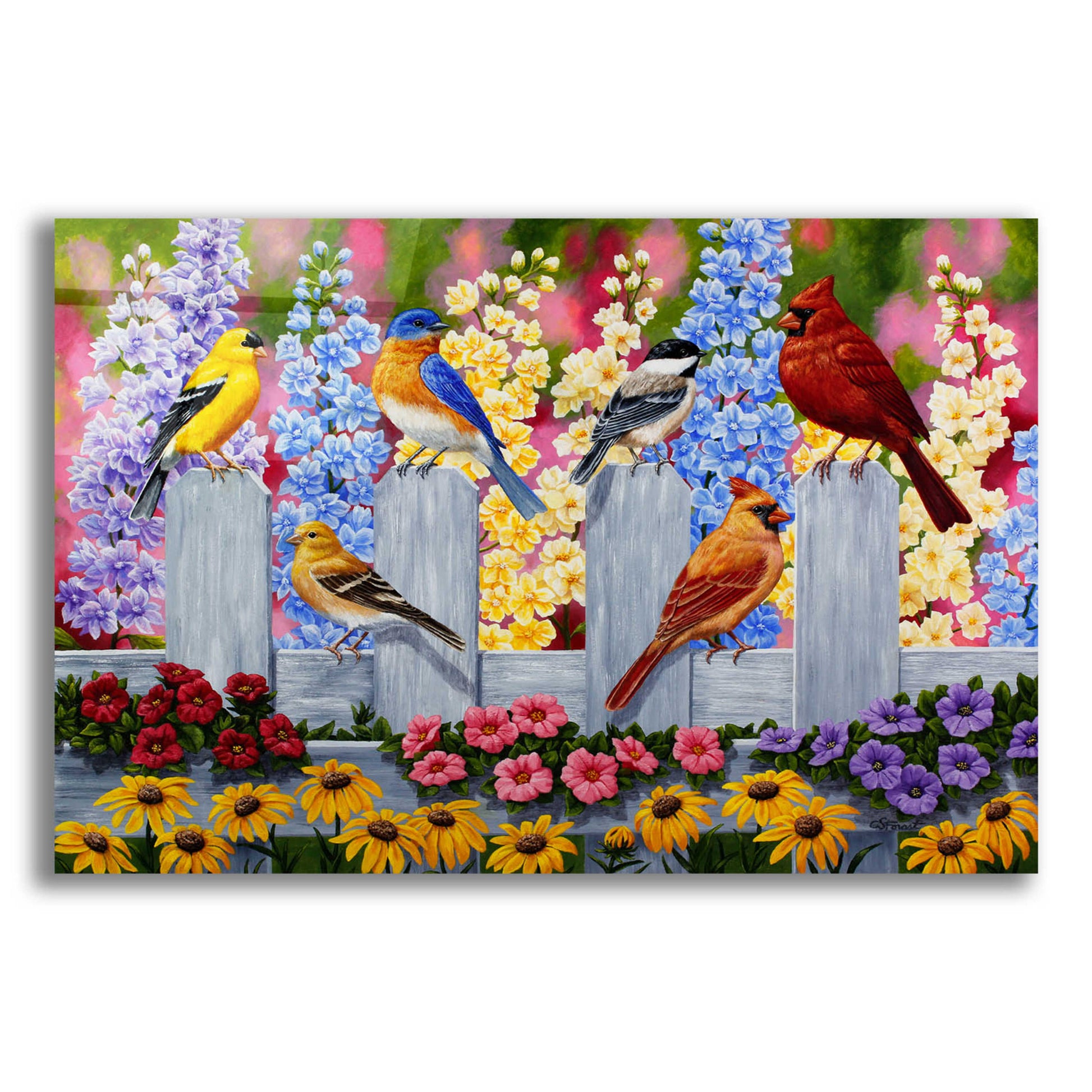 Epic Art 'Spring Garden Party' by Crista Forest, Acrylic Glass Wall Art,16x12