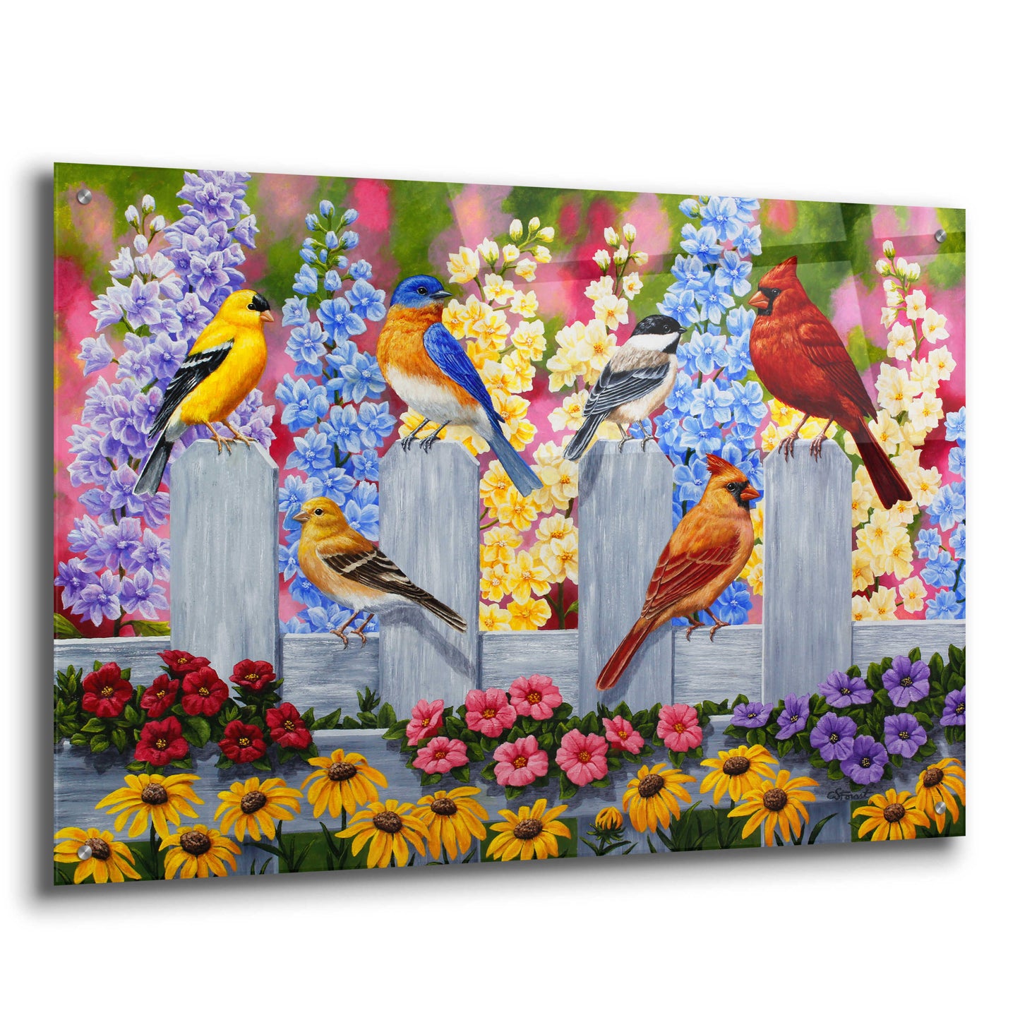 Epic Art 'Spring Garden Party' by Crista Forest, Acrylic Glass Wall Art,36x24