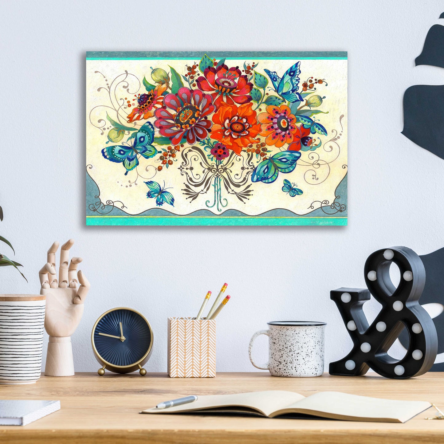 Epic Art 'Frilly Floral' by David Galchutt, Acrylic Glass Wall Art,16x12