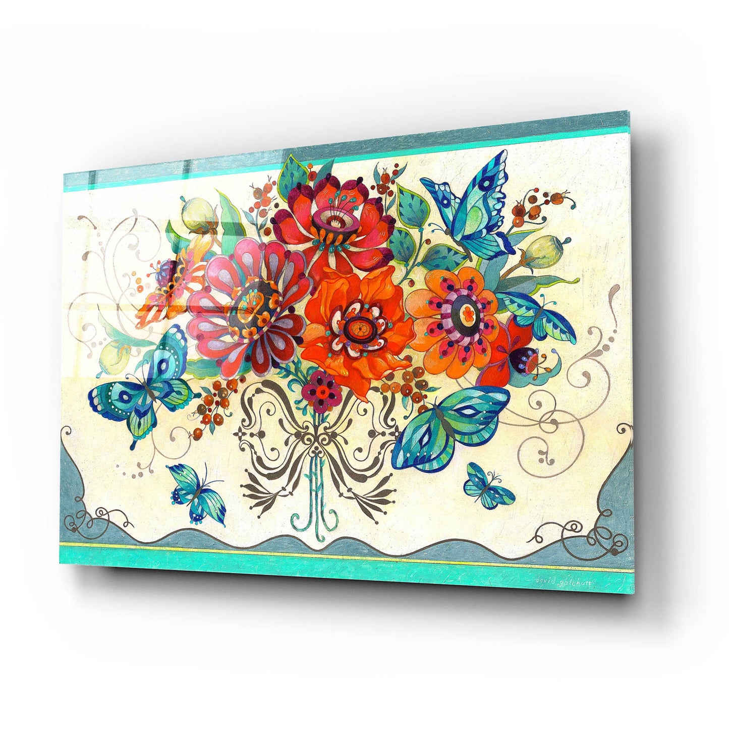 Epic Art 'Frilly Floral' by David Galchutt, Acrylic Glass Wall Art,24x16