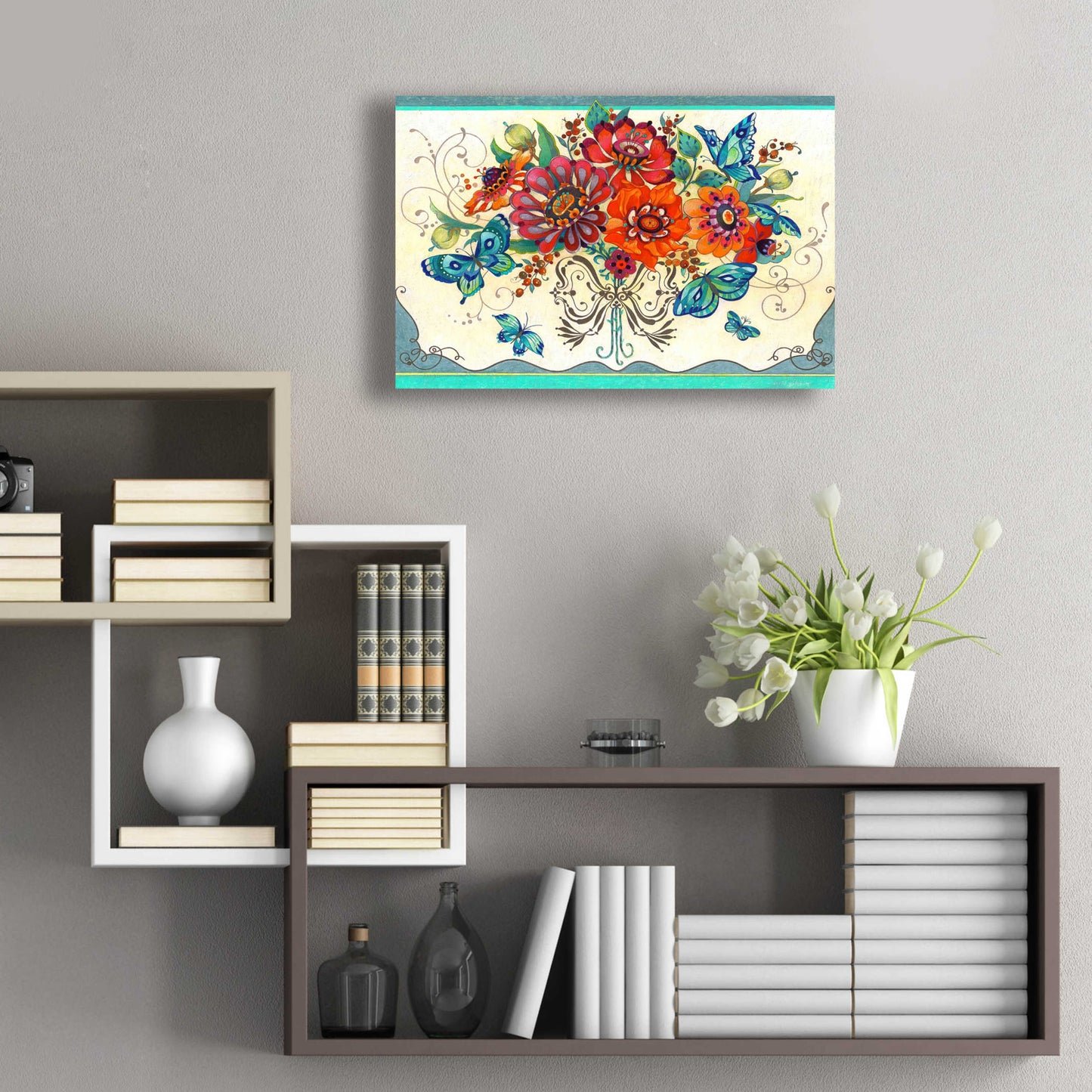 Epic Art 'Frilly Floral' by David Galchutt, Acrylic Glass Wall Art,24x16